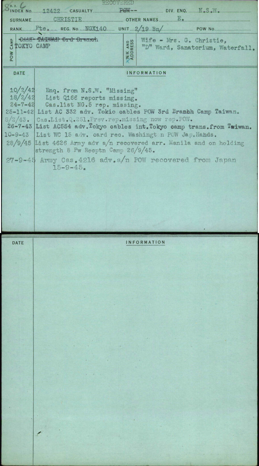Christie, E, Ngx140