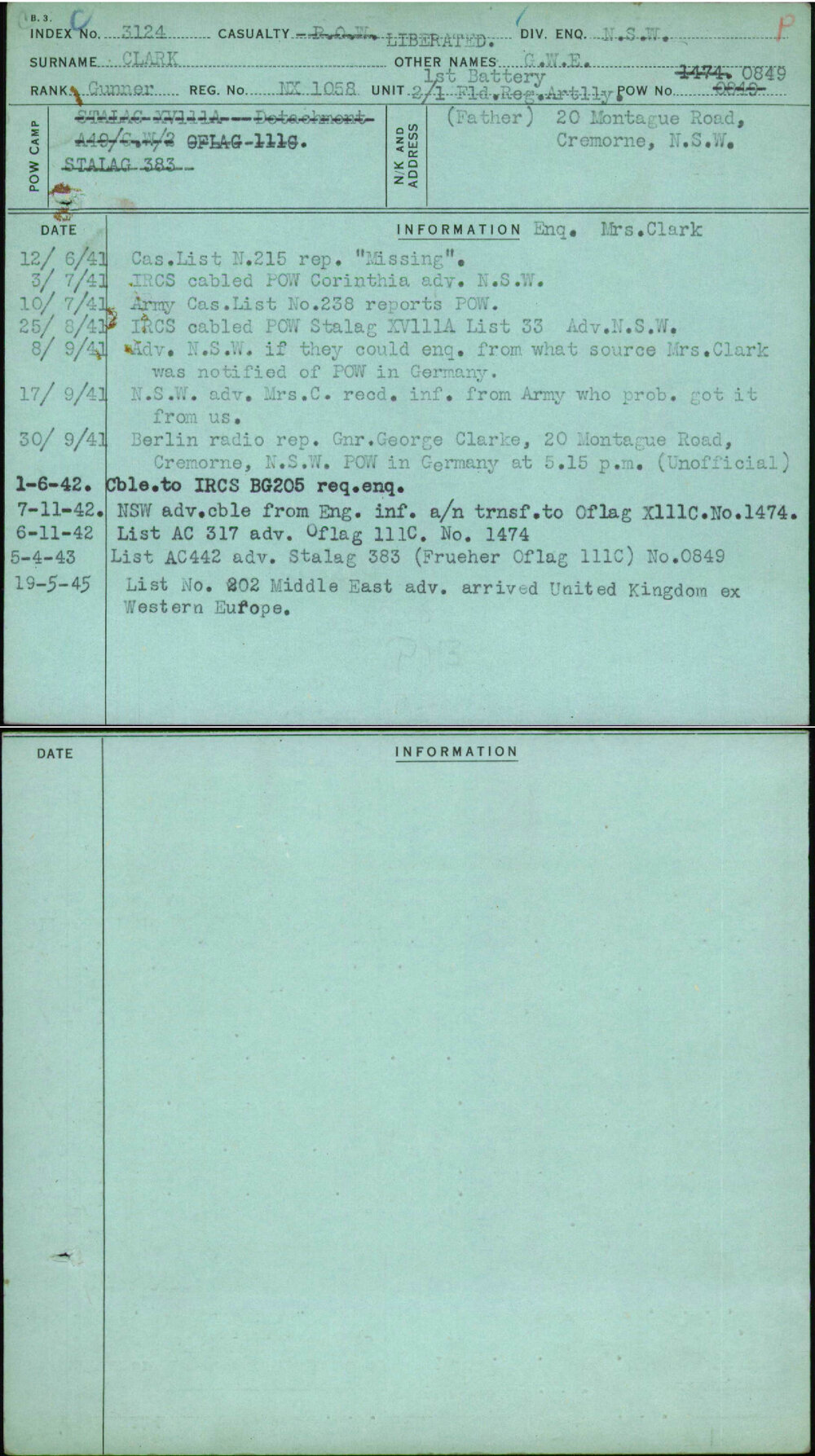 Clark, G W E, NX1058