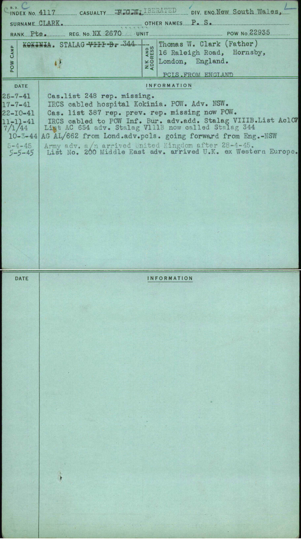 Clark, P S, NX2670