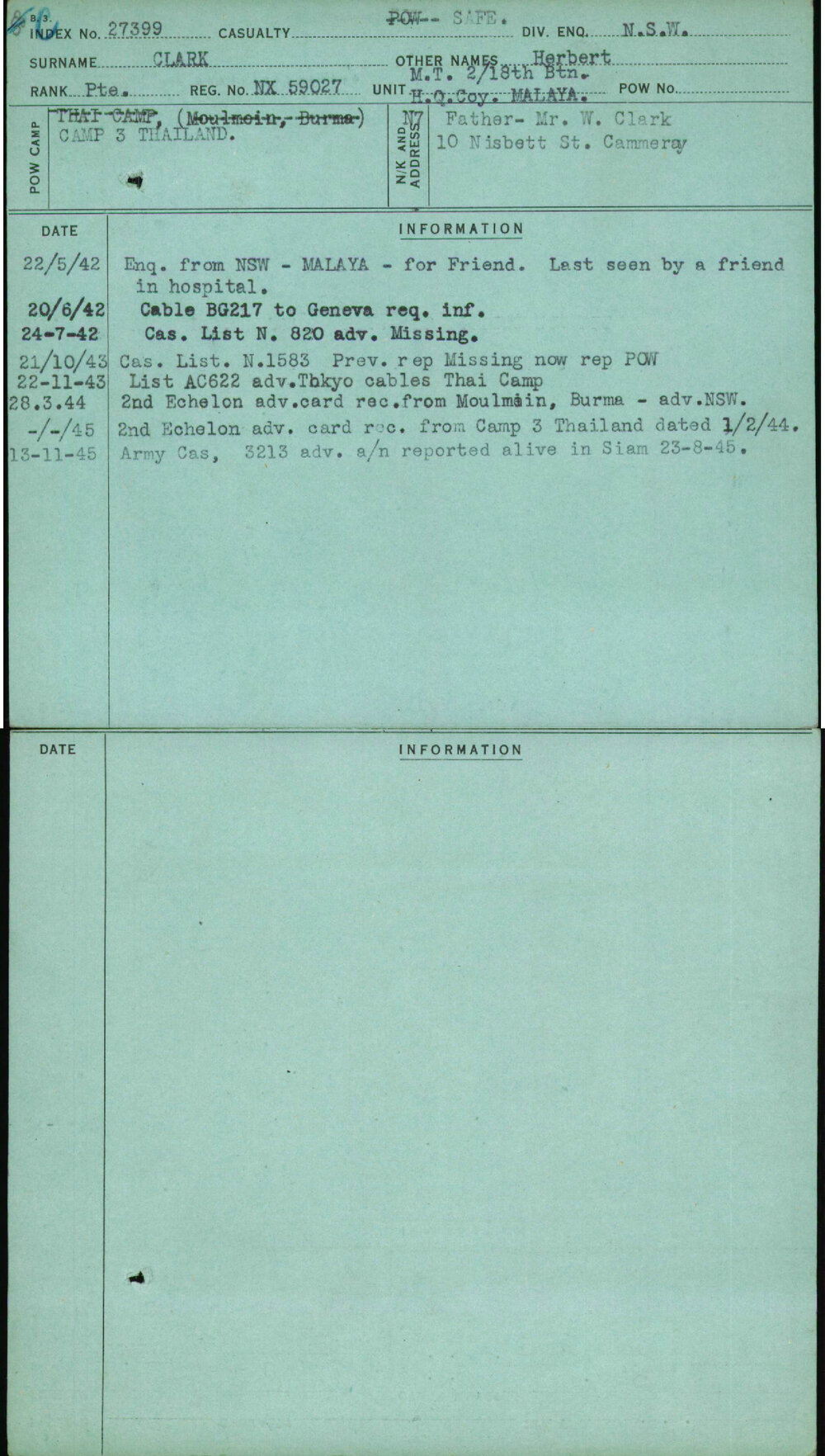Clark, Herbert, NX59027
