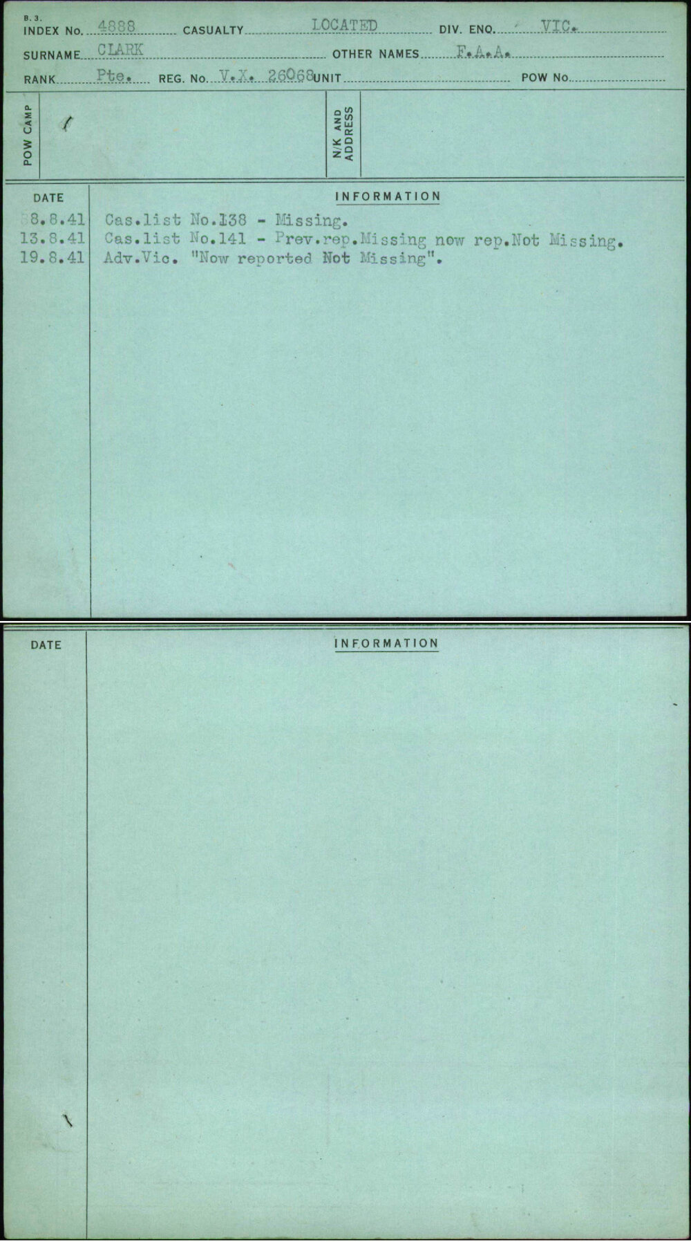 Clark, F A A, VX26068