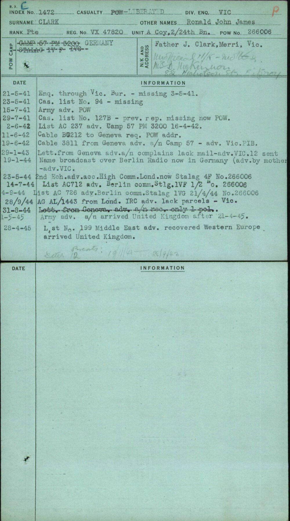 Clark, Ronald John James, VX47820
