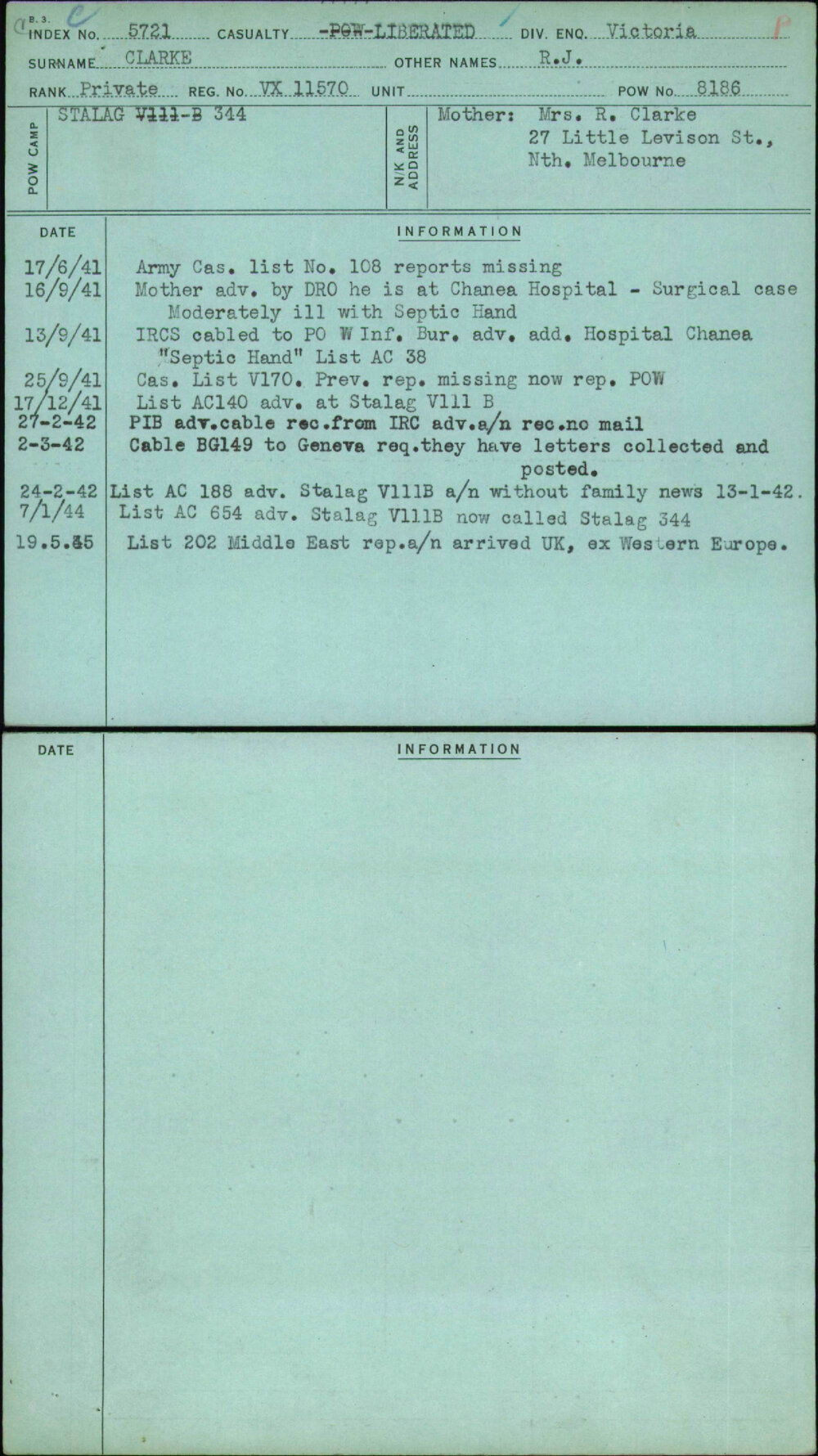 Clarke, R J, VX11570