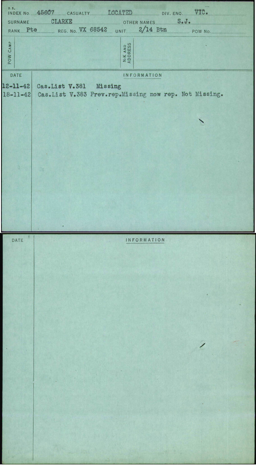 Clarke, S J, VX68542