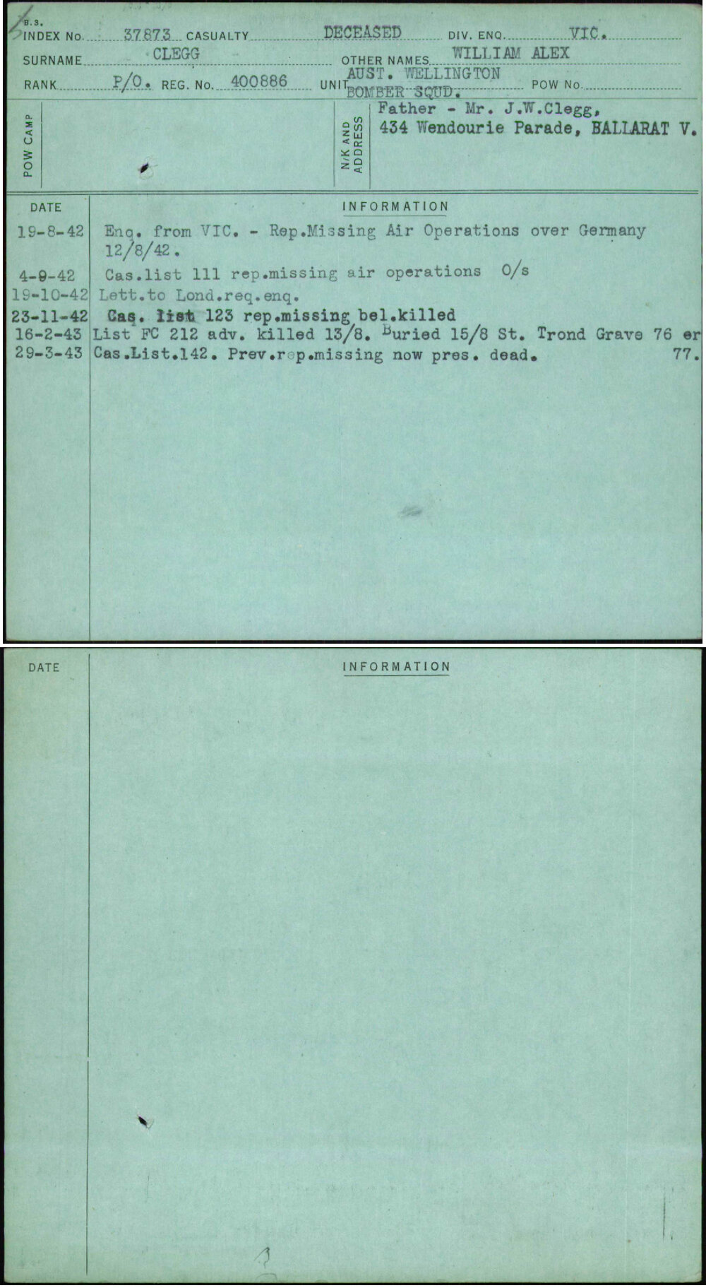 Clegg, William Alex, 400886