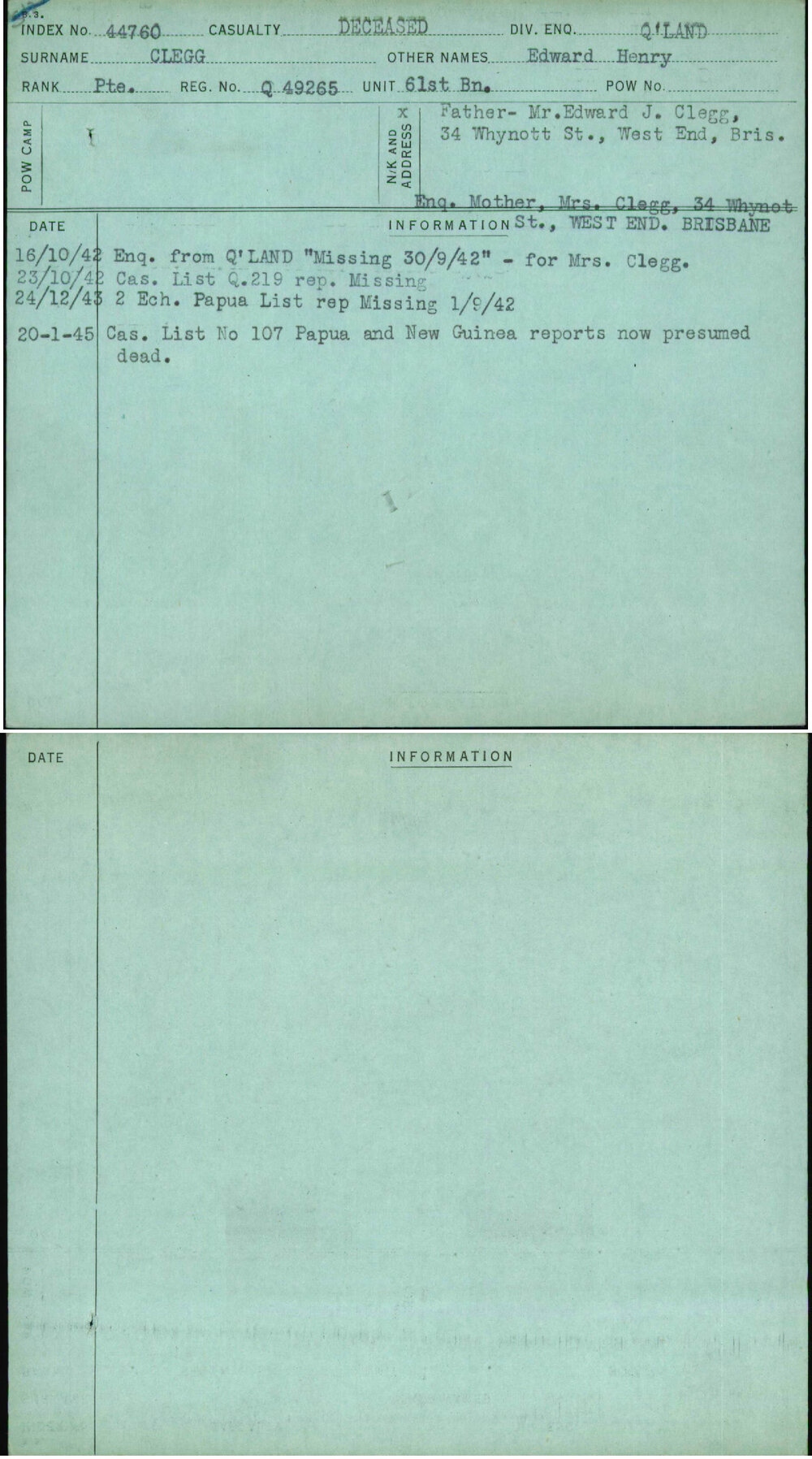 Clegg, Edward Henry, Q49265