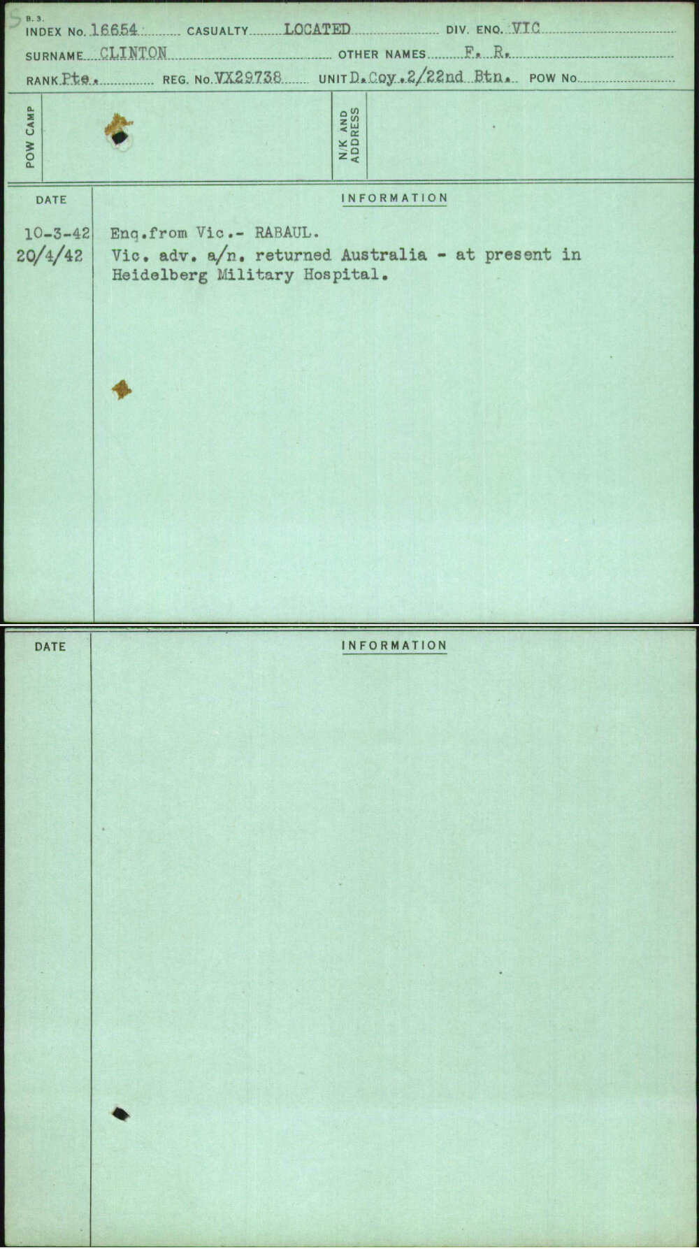 Clinton, F R, VX29738