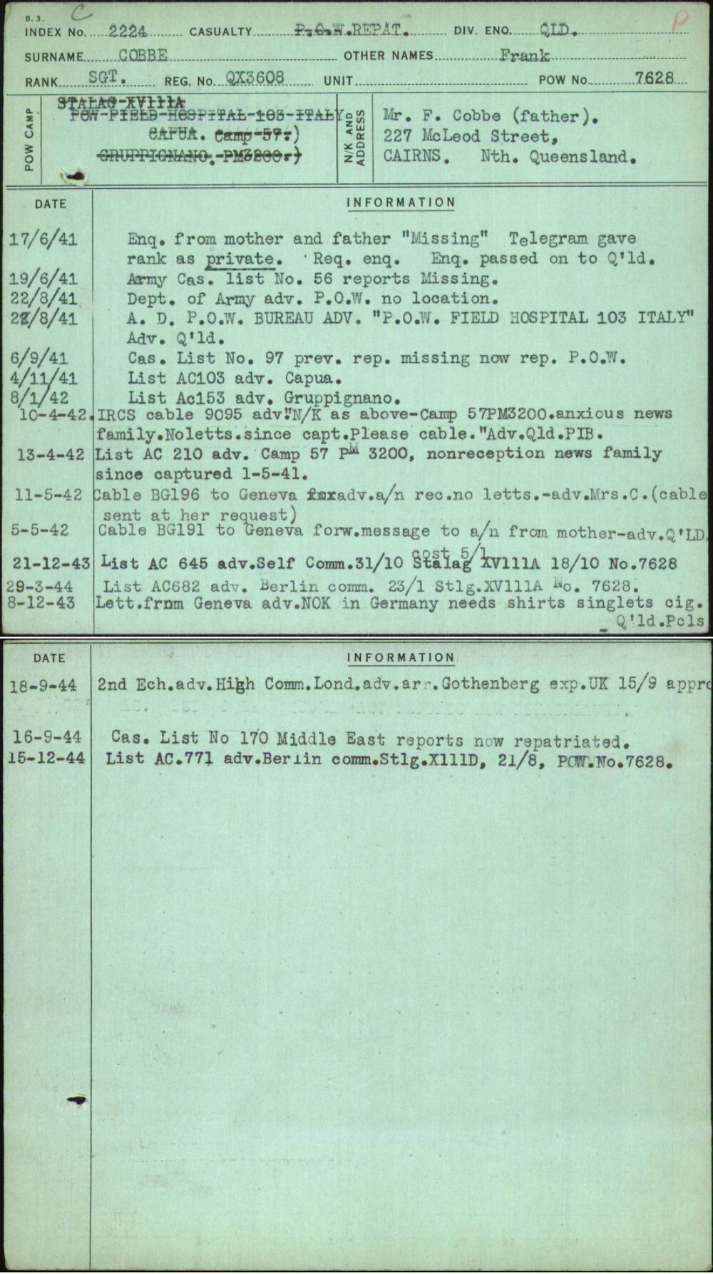 Cobbe, Frank, QX3608