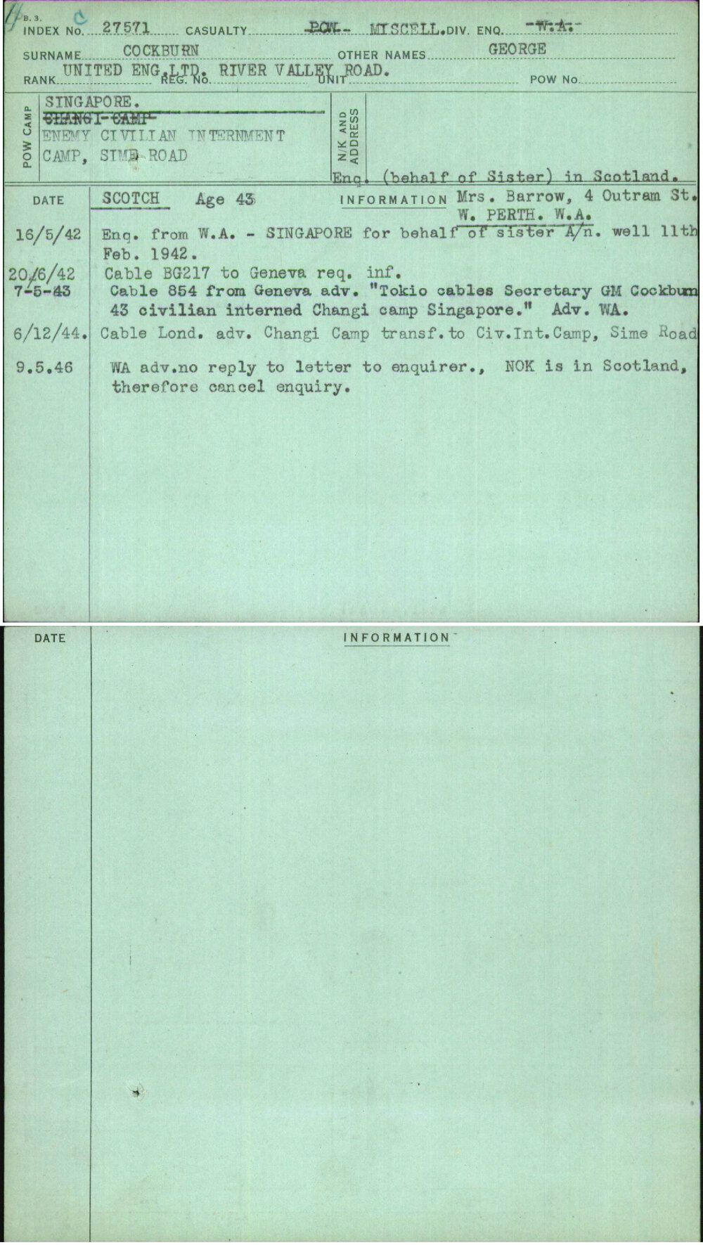 Cockburn, George, [No Service Number]