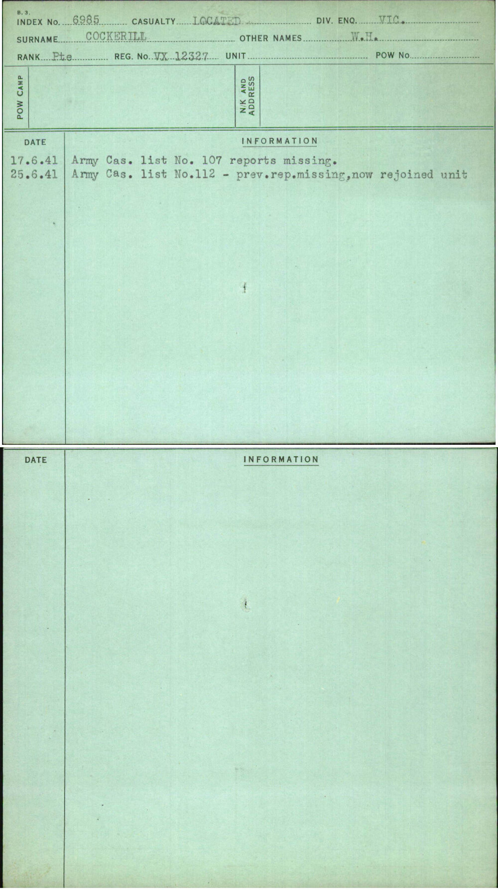 Cockerill, W H, VX12327