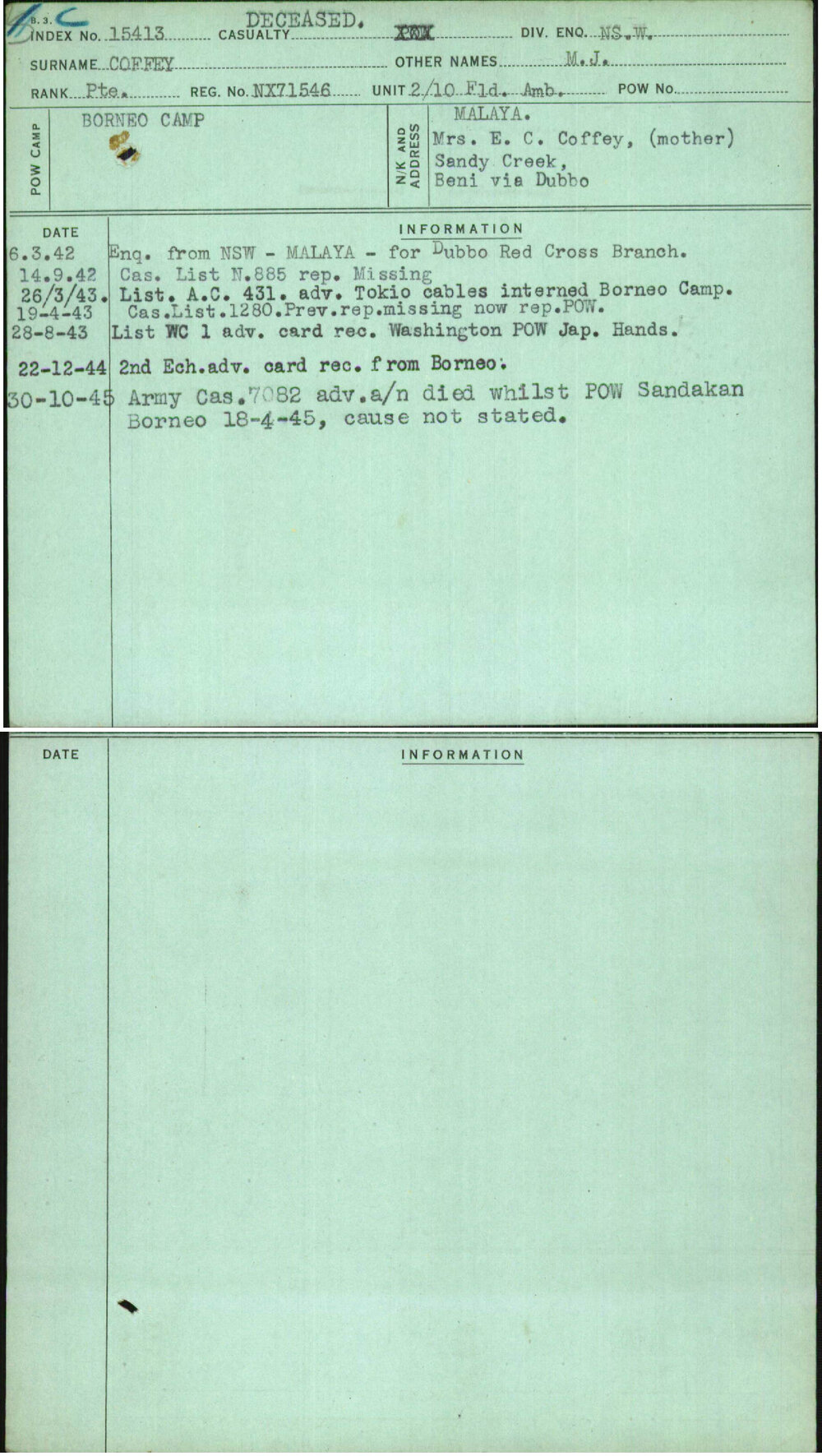 Coffey, M J, NX71546