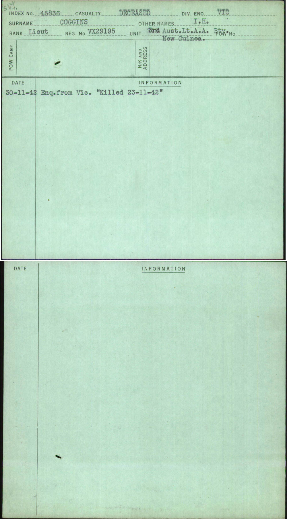 Coggins, I H, VX29195