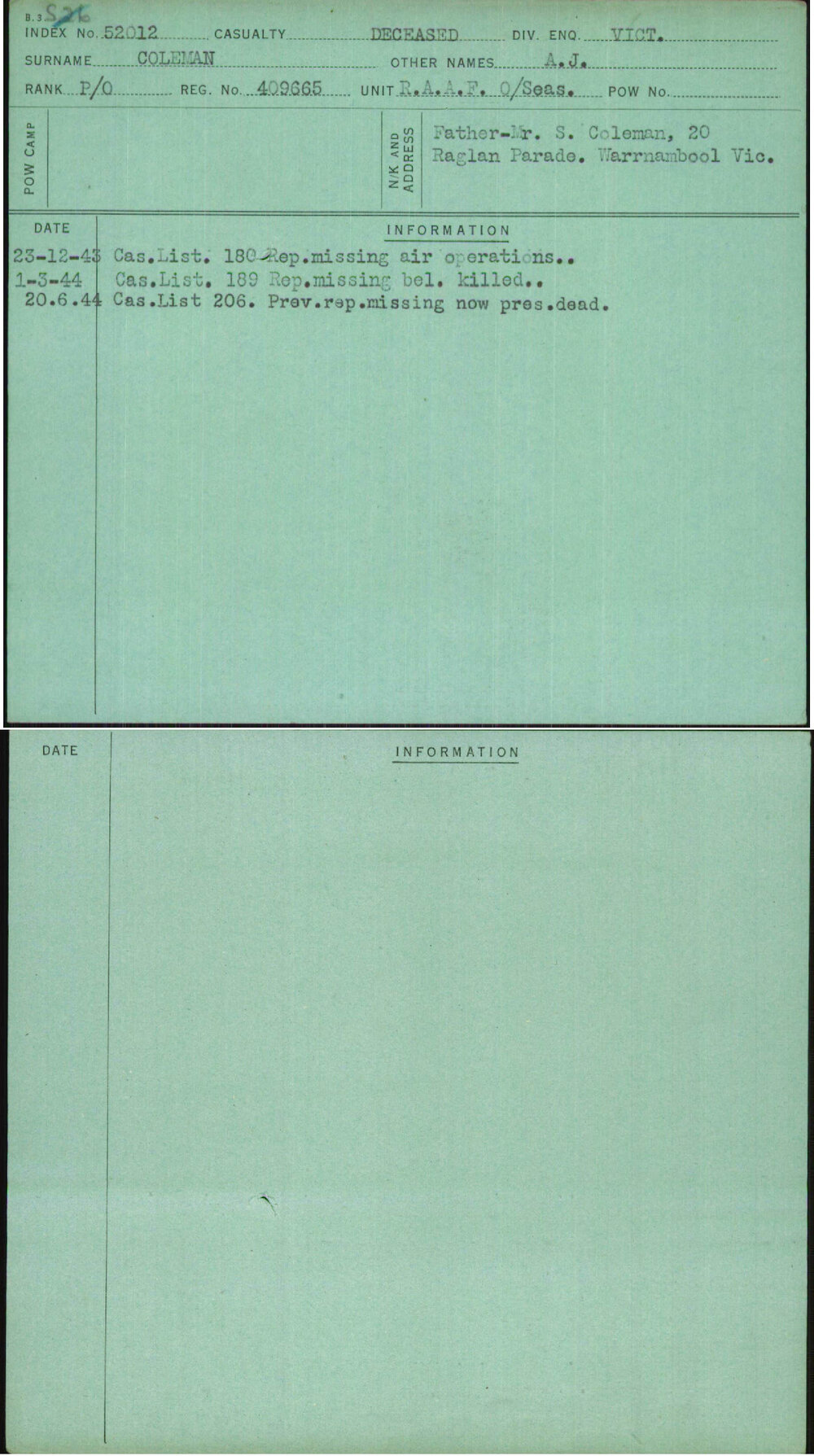 Coleman, A J, 409665