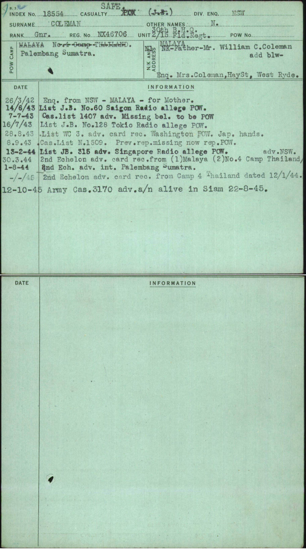 Coleman, N, NX46706