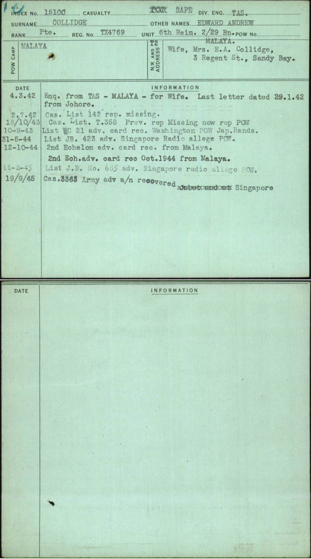 Collidge, Edward Andrew, TX4769