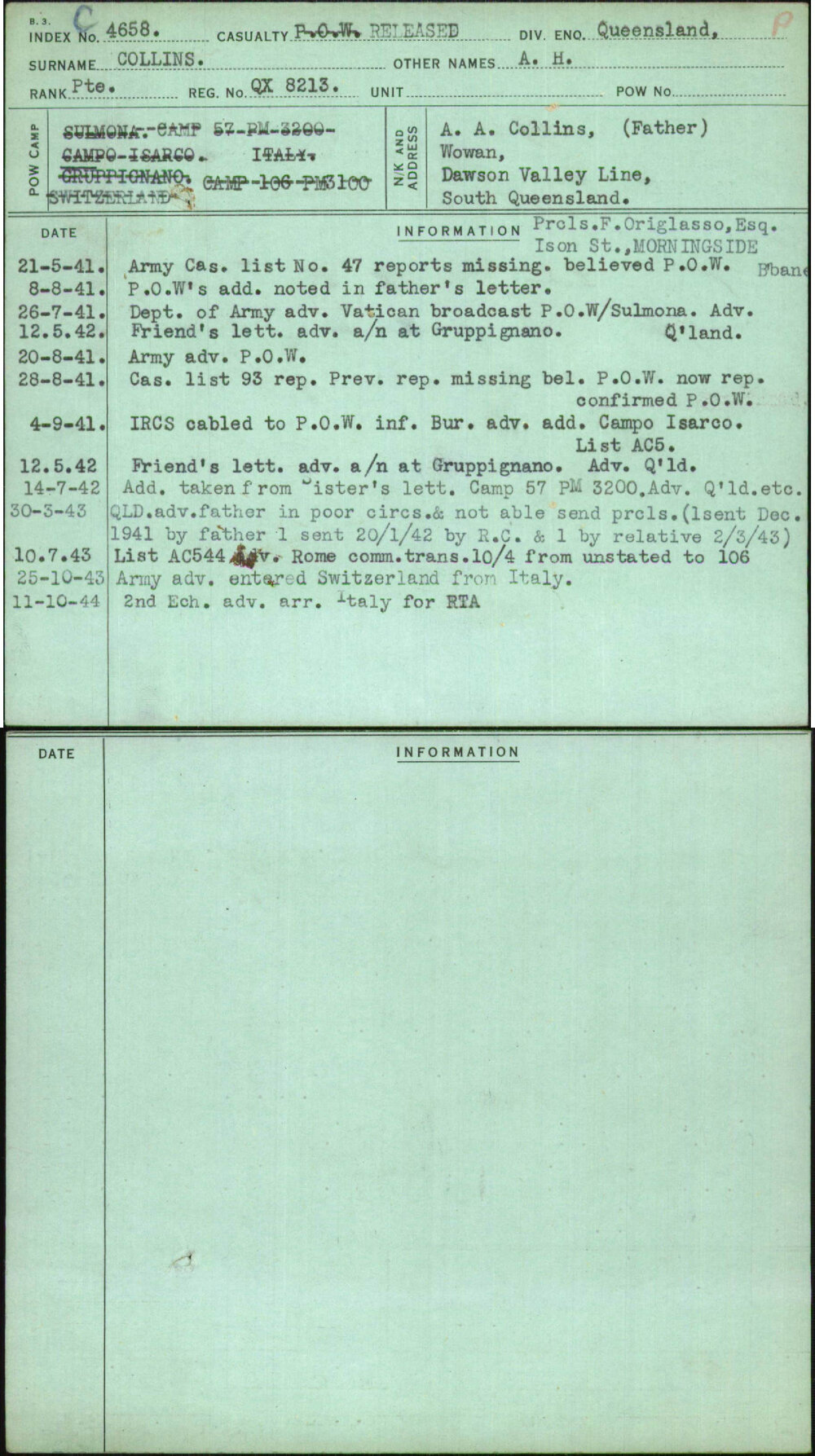 Collins, A H, QX8213