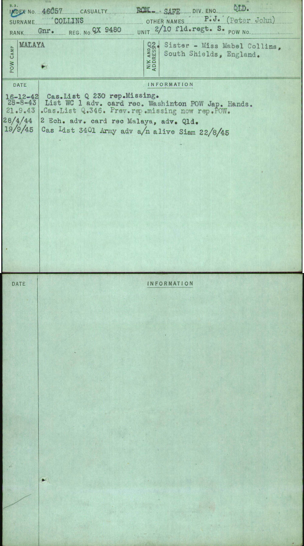 Collins, P J (Peter John), QX9480