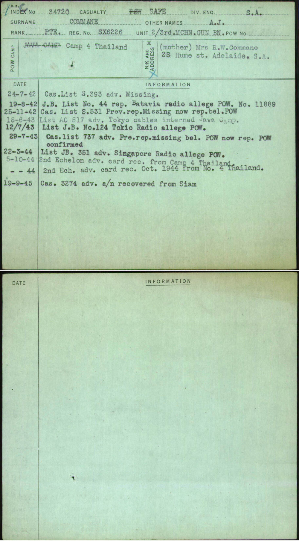 Commane, A J, SX6226