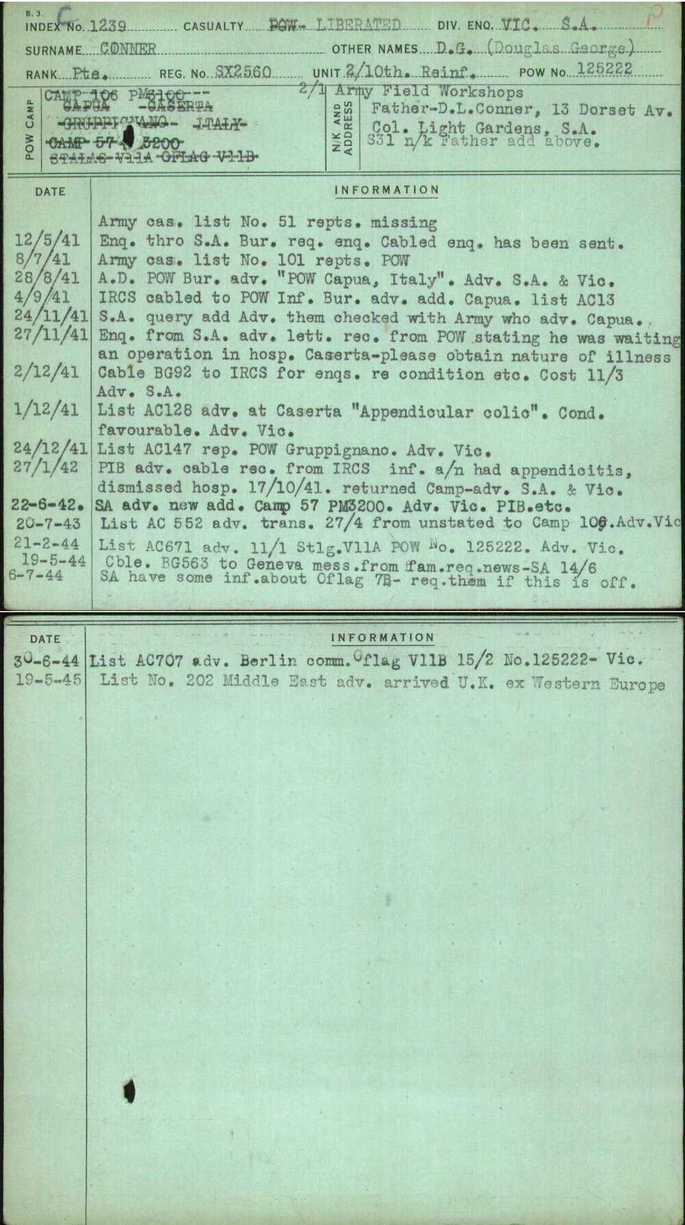 Conner, D G (Douglas George), SX2560