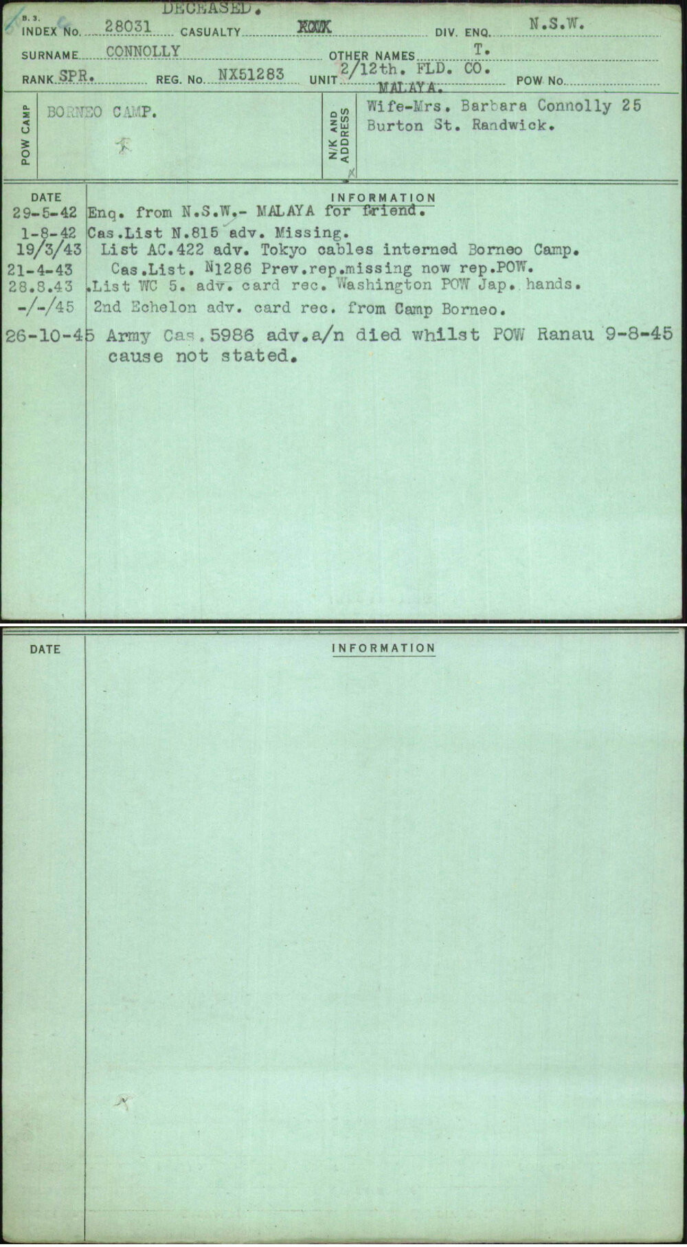 Connolly, T, NX51283