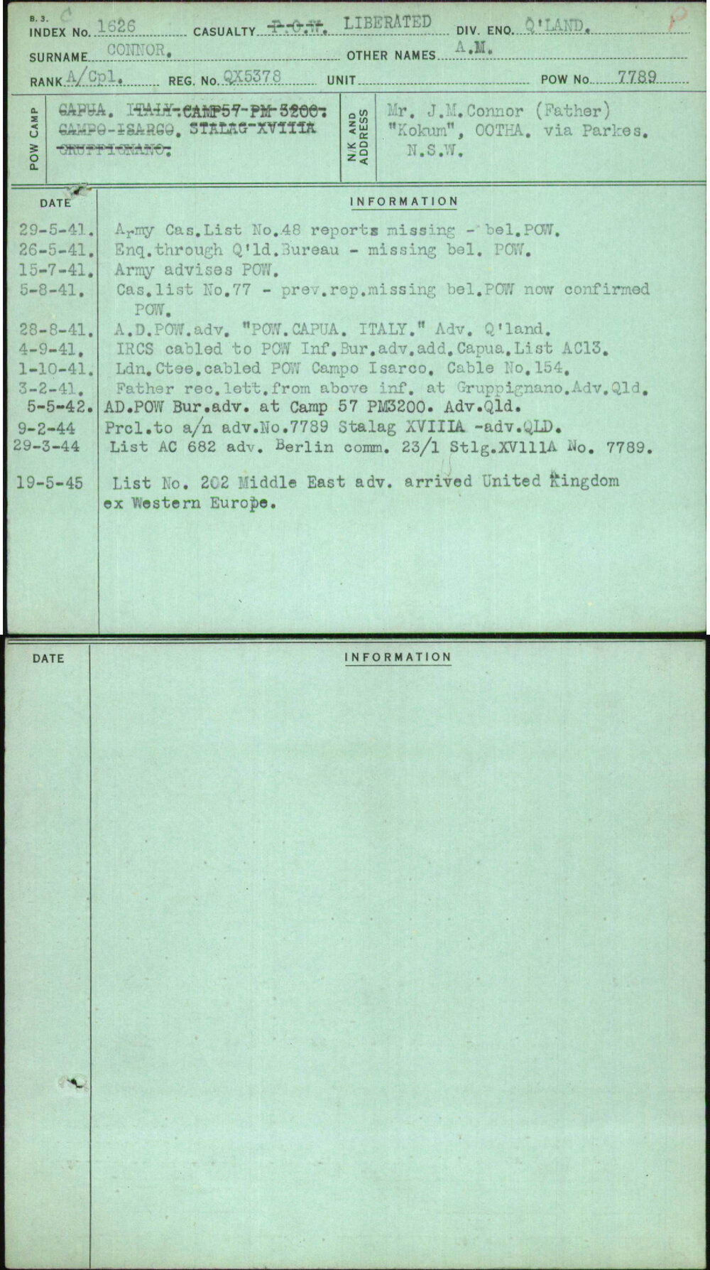 Connor, A M, QX5378