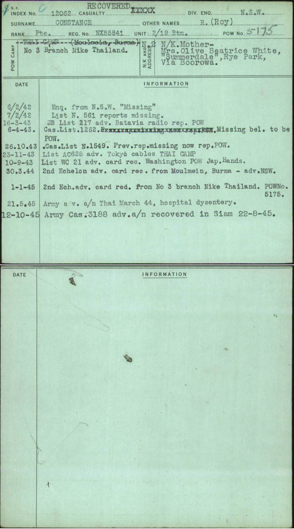 Constance, R (Roy), NX55841