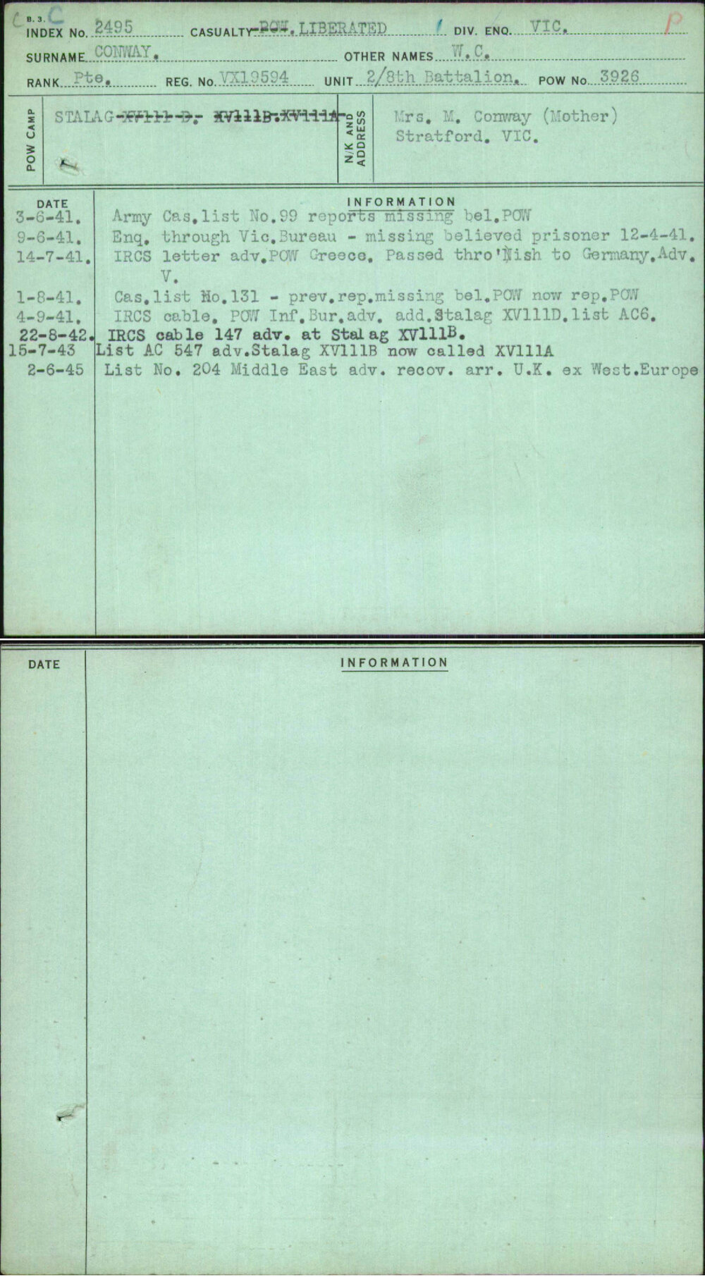 Conway, W C, VX19594