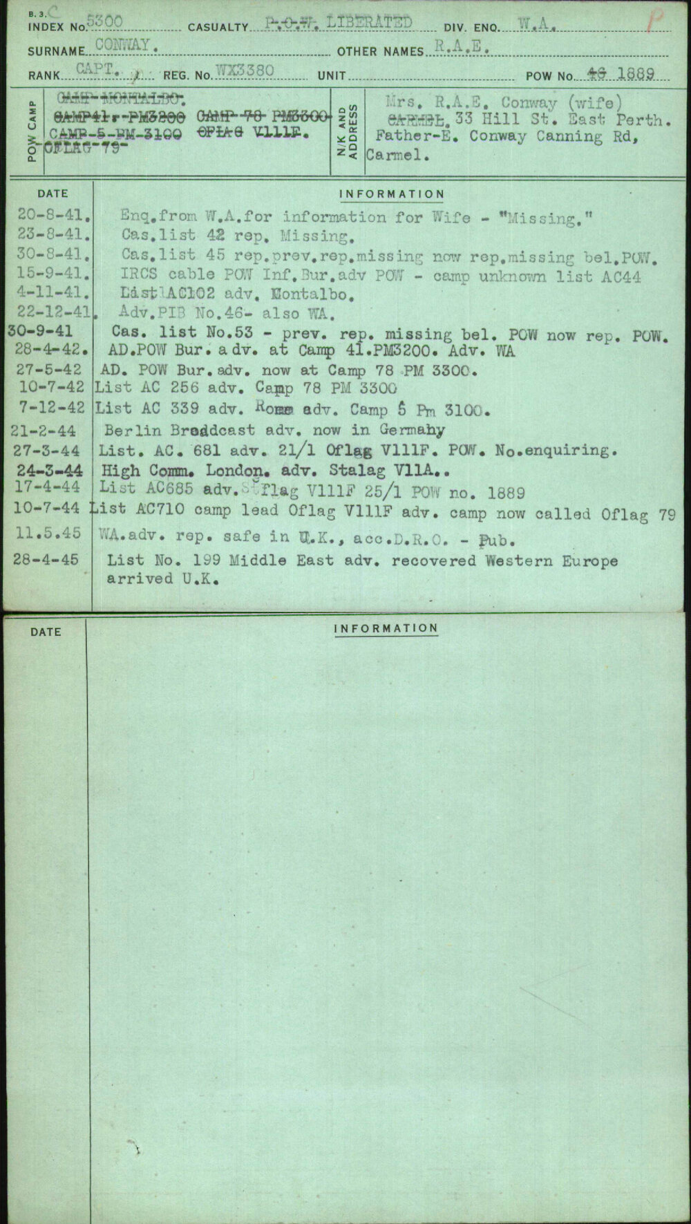 Conway, R A E, WX3380