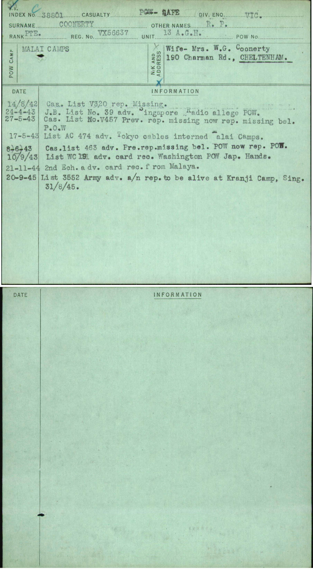 Coonerty, R P, VX56637