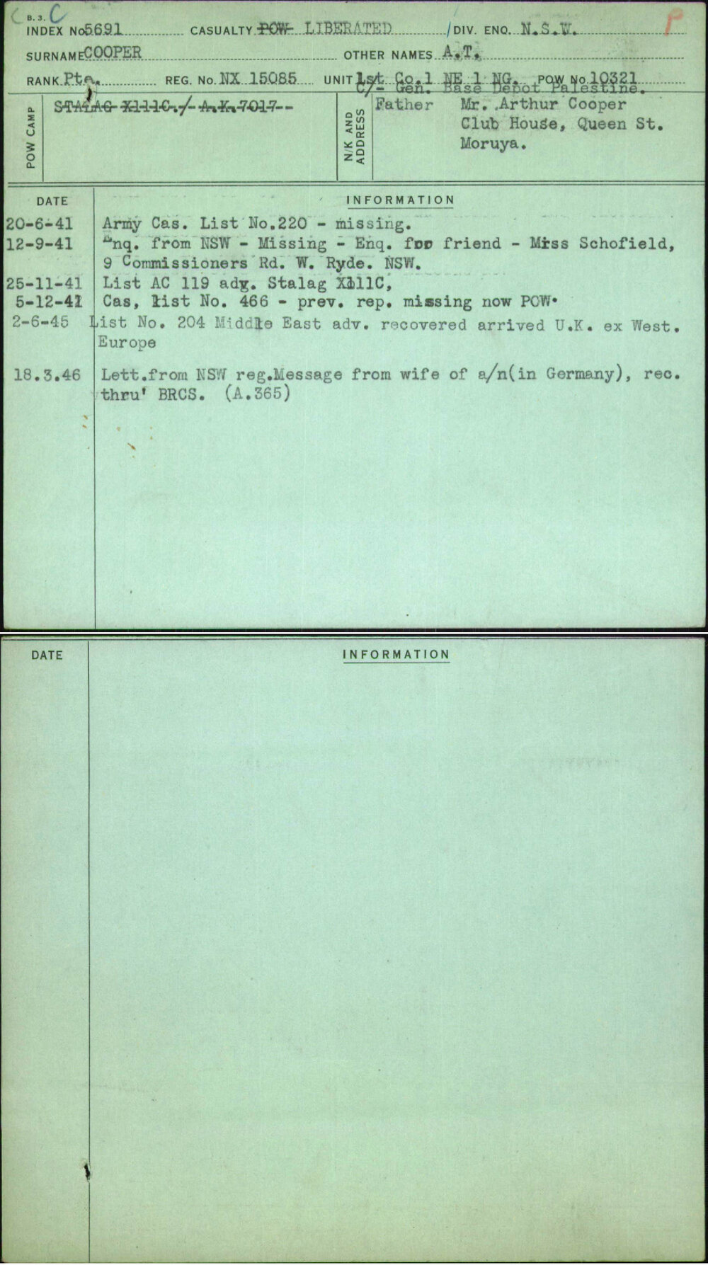 Cooper, A T, NX15085