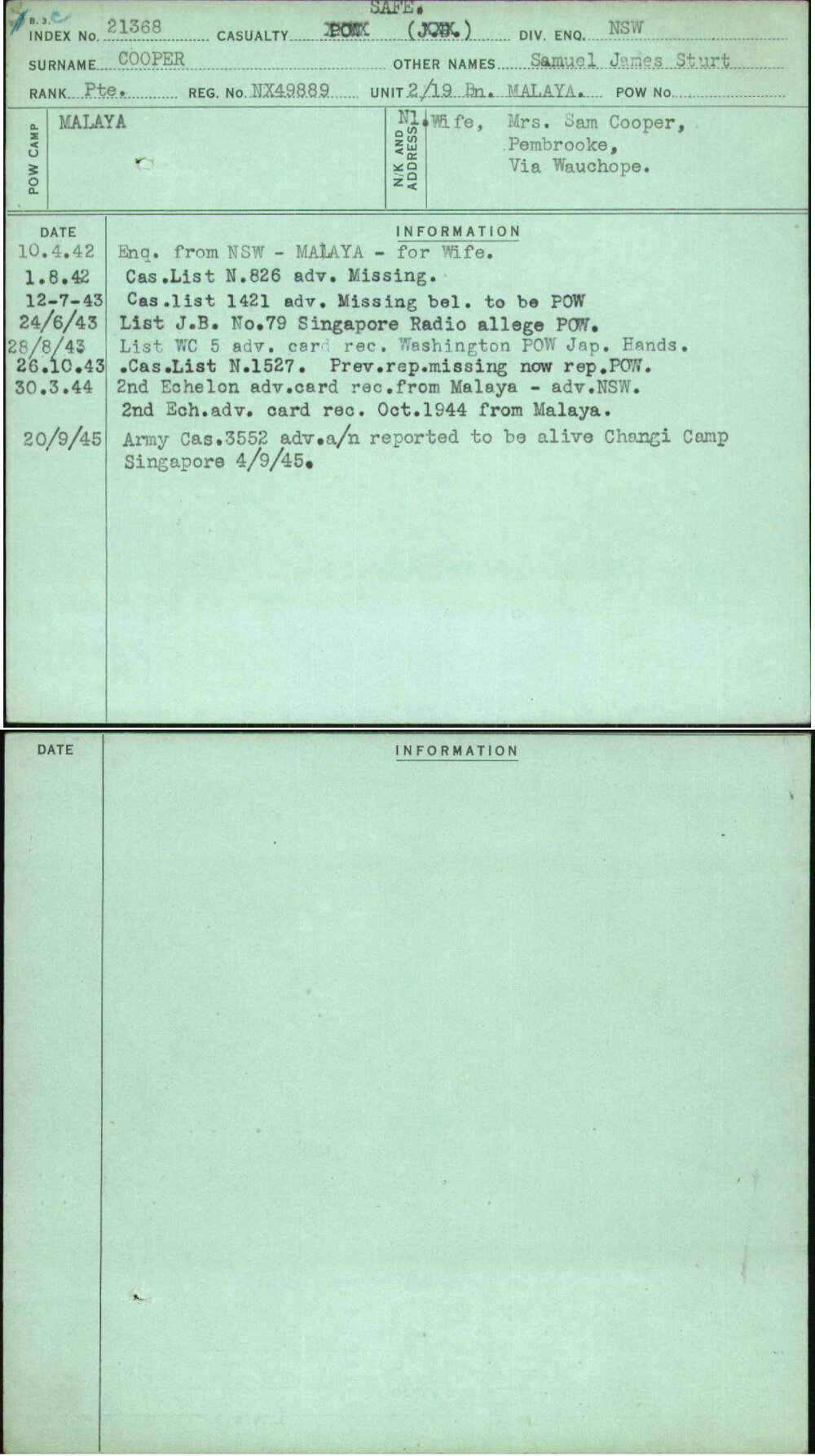 Cooper, Samuel James Sturt, NX49889