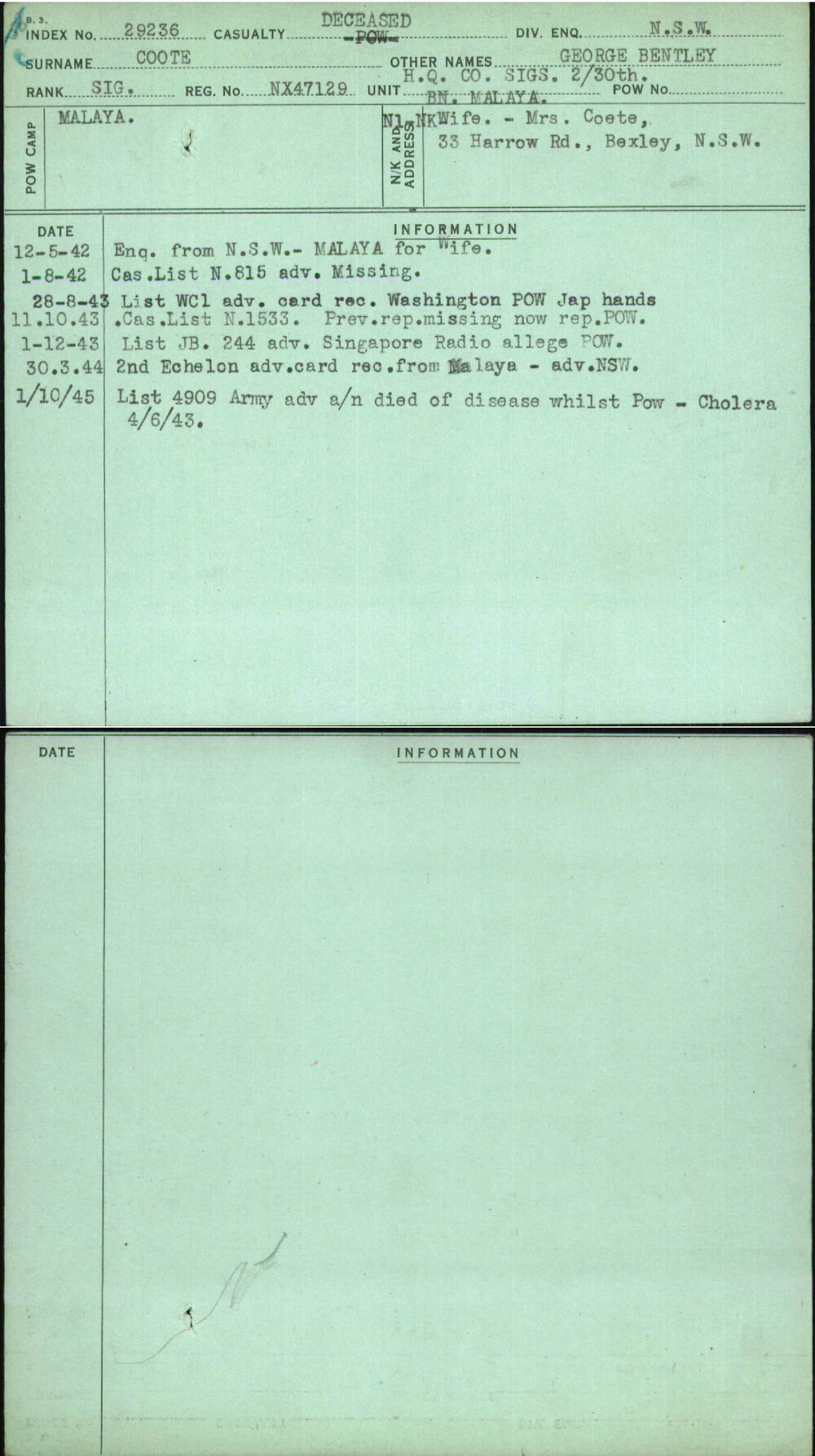 Coote, George Bentley, NX47129