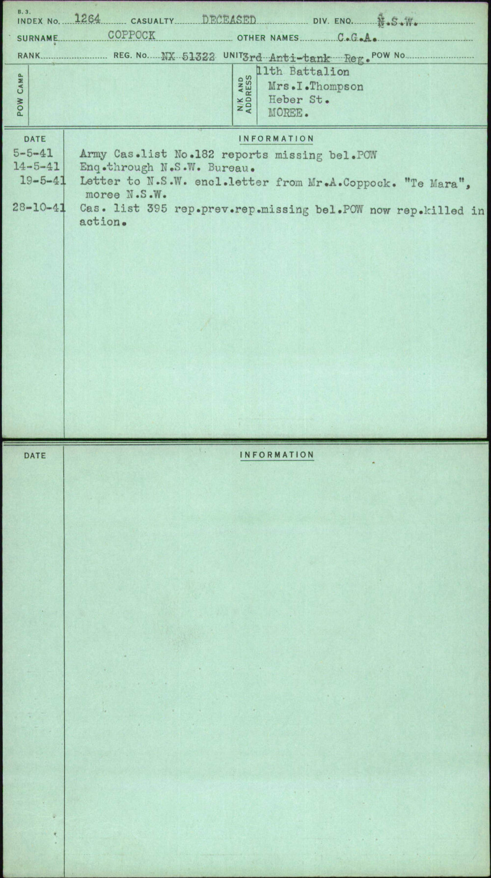 Coppock, C G A, NX51322