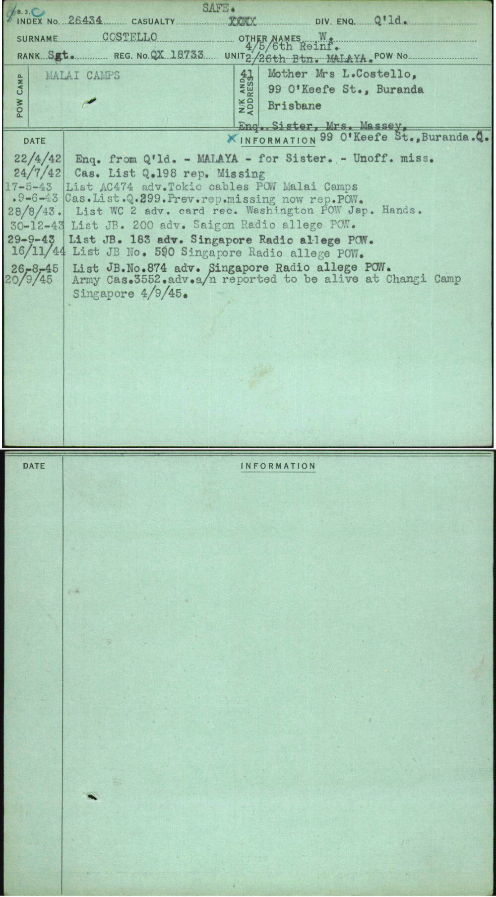 Costello, W, QX18733