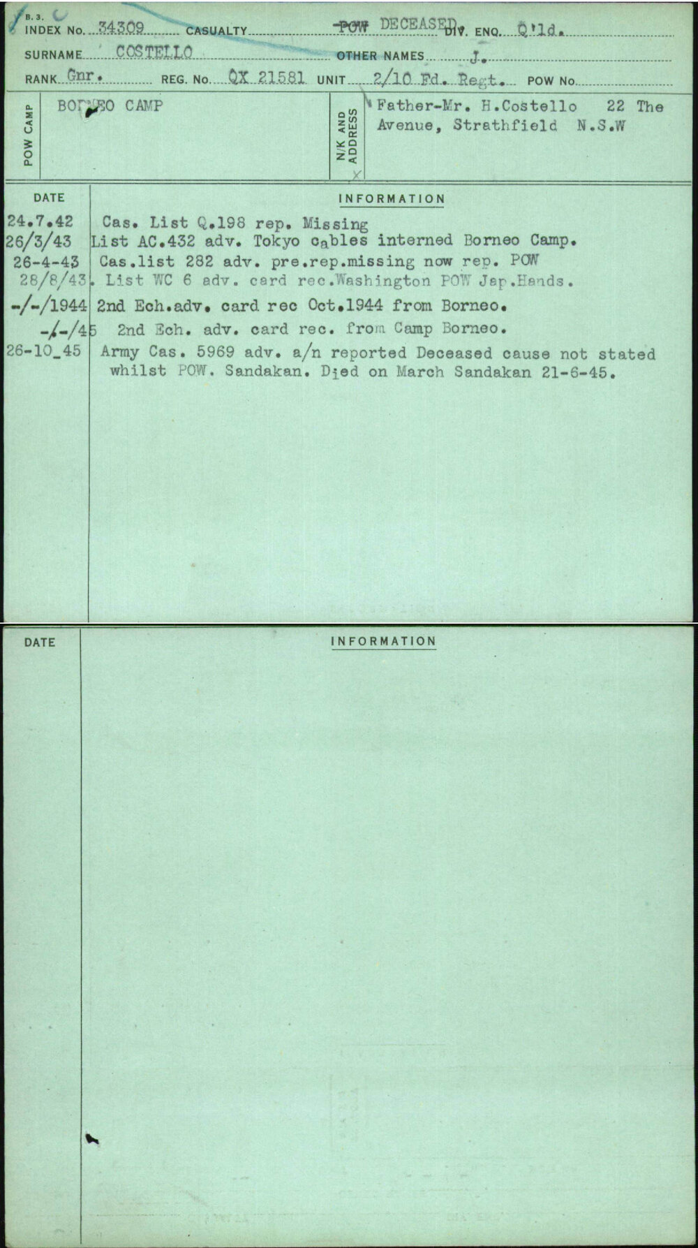 Costello, J, QX21581