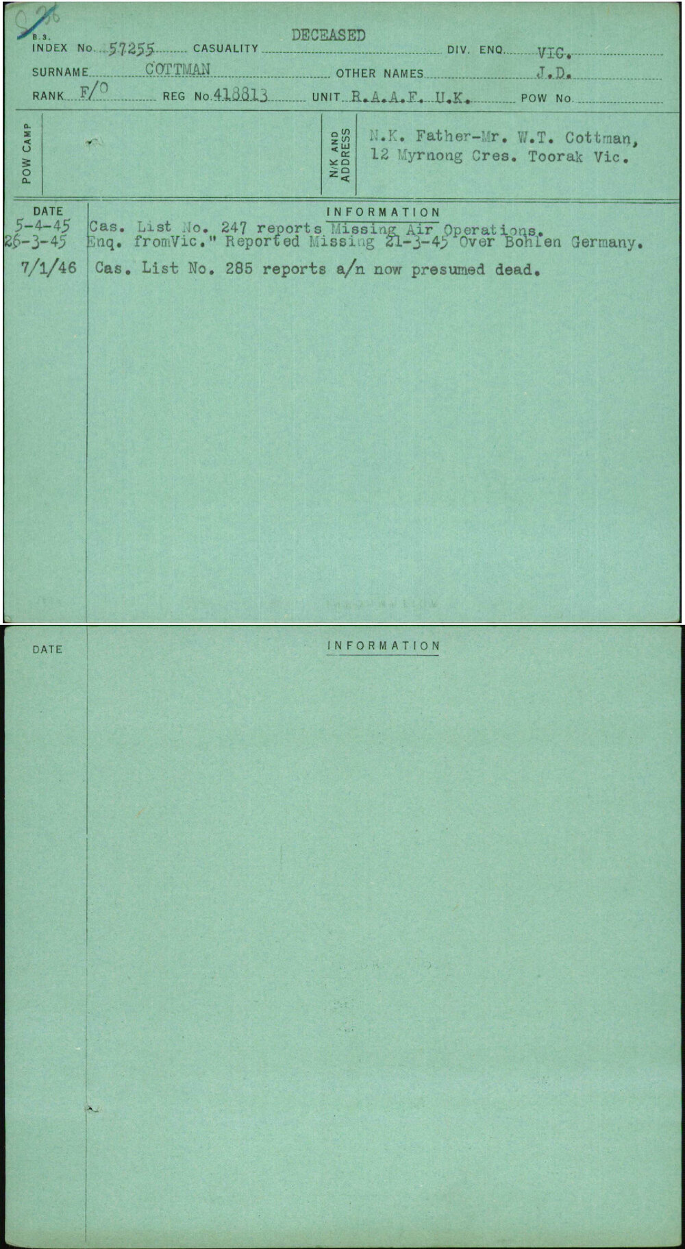 Cottman, J D, 418813