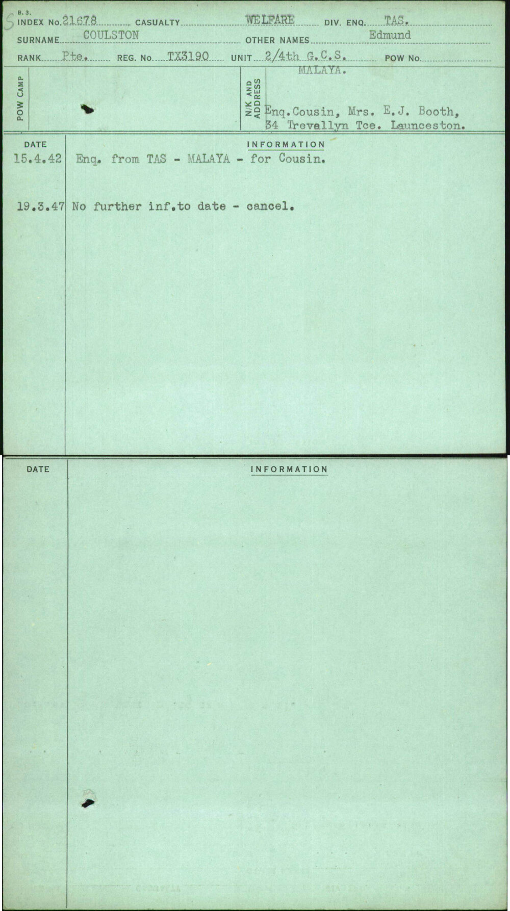 Coulston, Edmund, TX3190