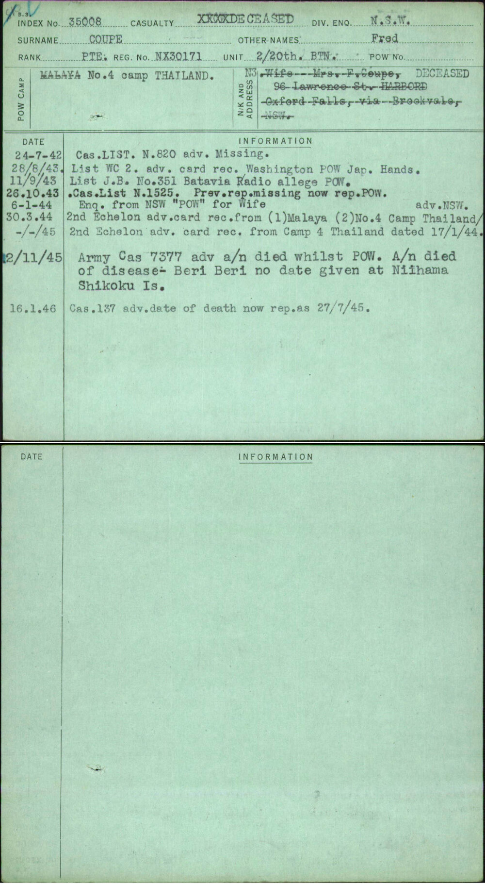 Coupe, Fred, NX30171