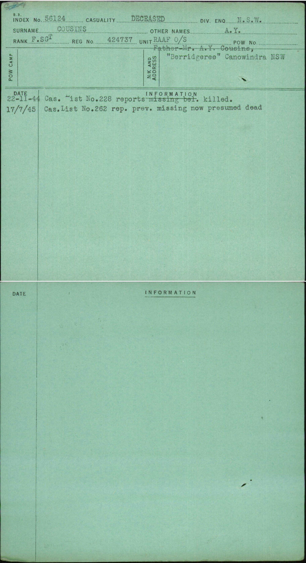 Cousins, A Y, 424737