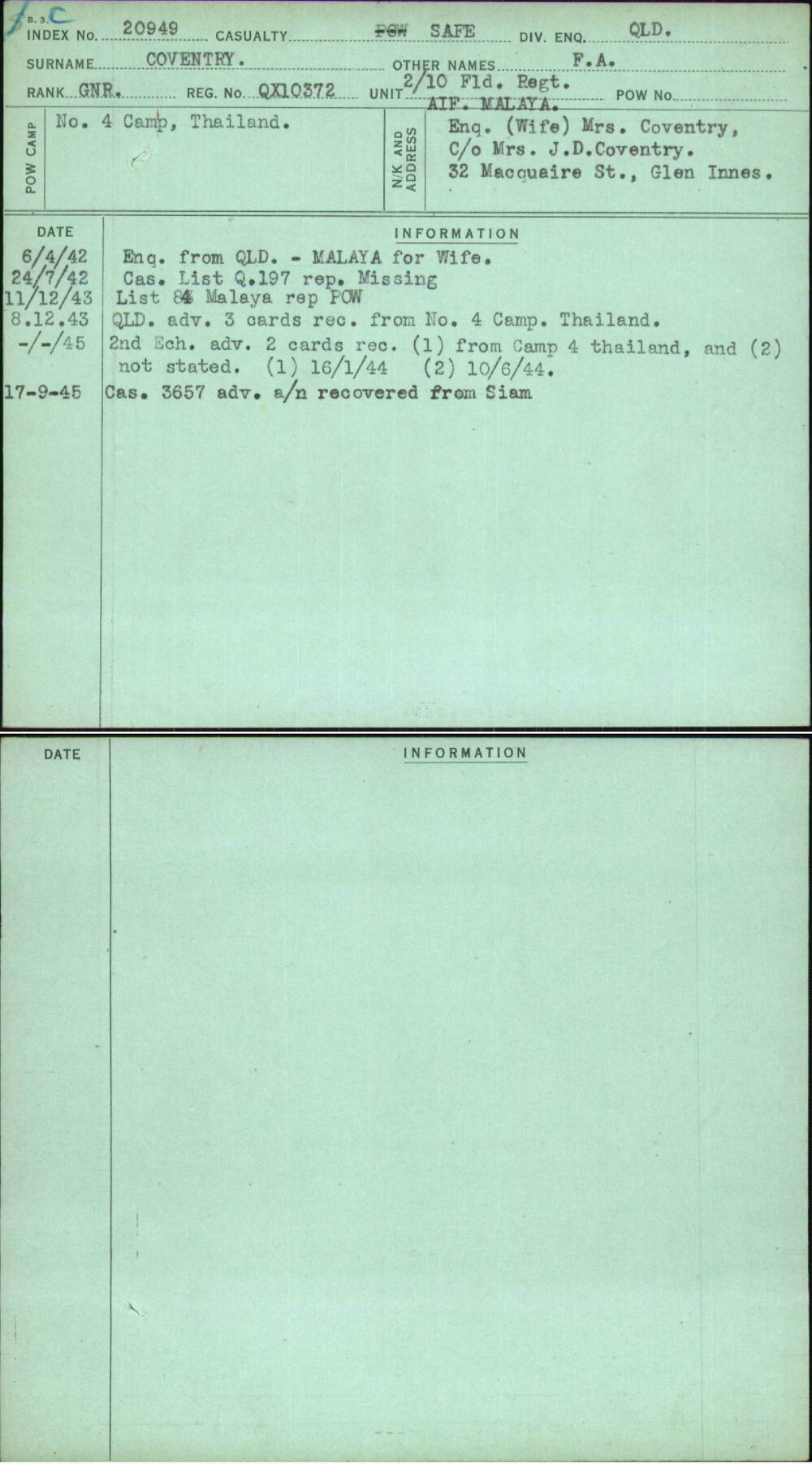 Coventry, F A, QX10372
