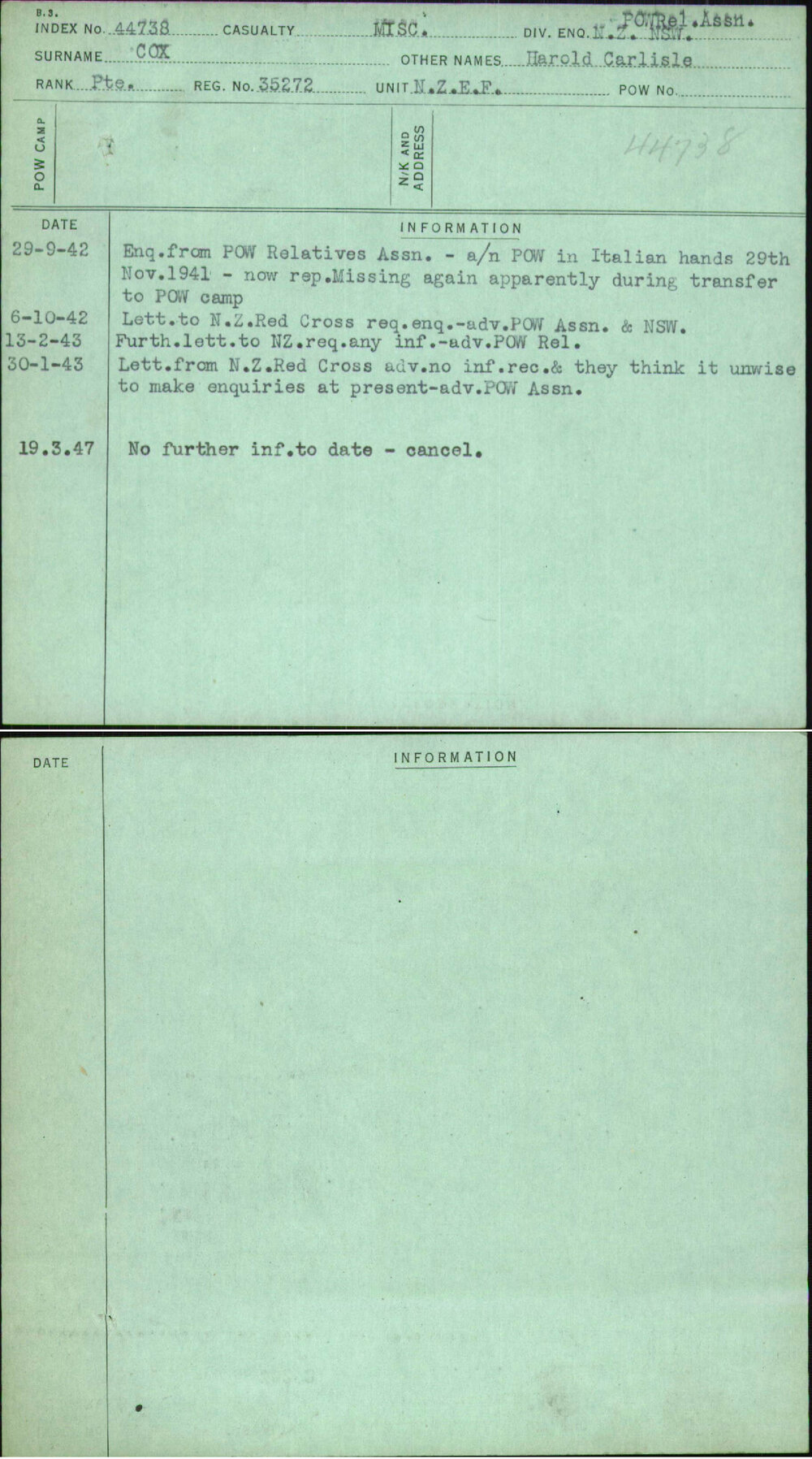 Cox, Harold Carlisle, 35272