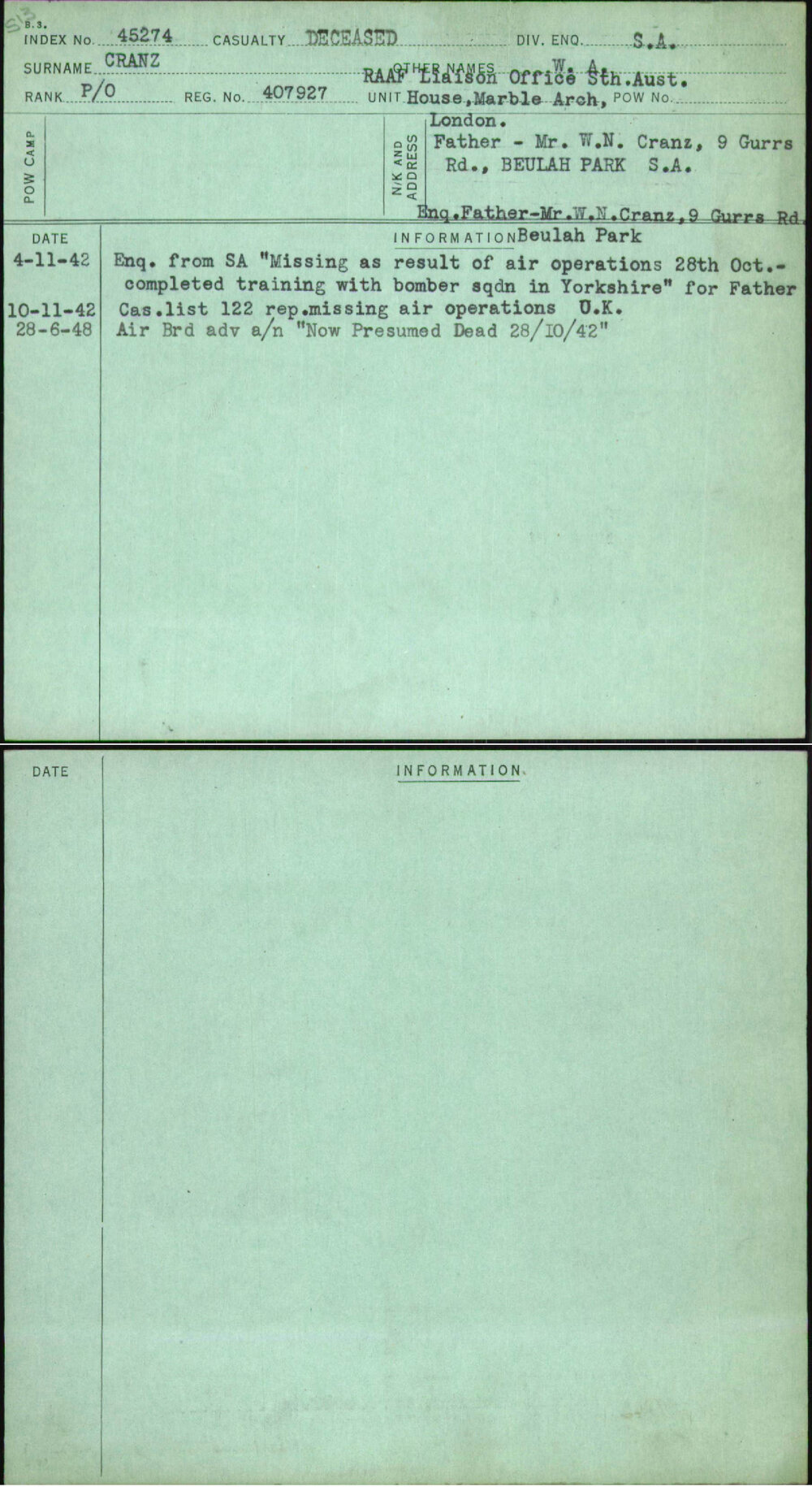 Cranz, W A, 407927