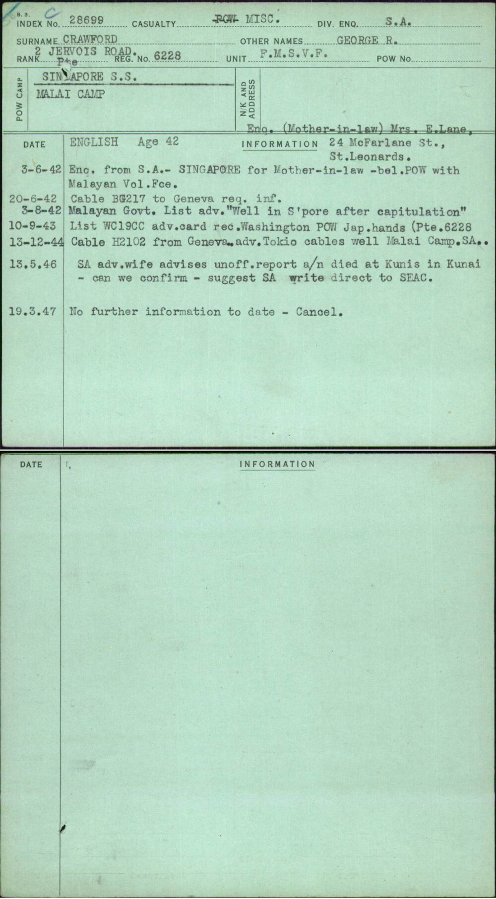 Crawford, George R, 6228