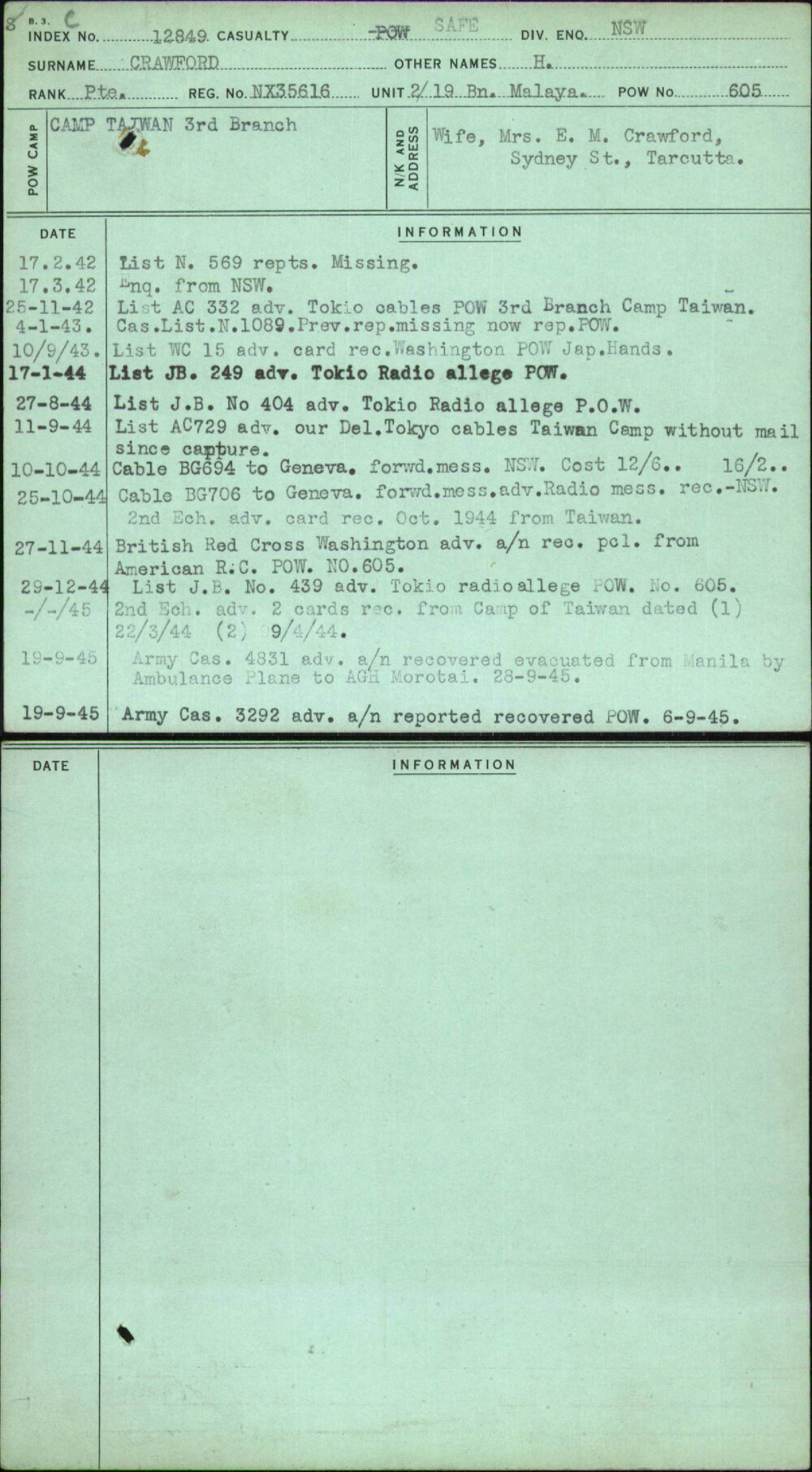 Crawford, H, NX35616
