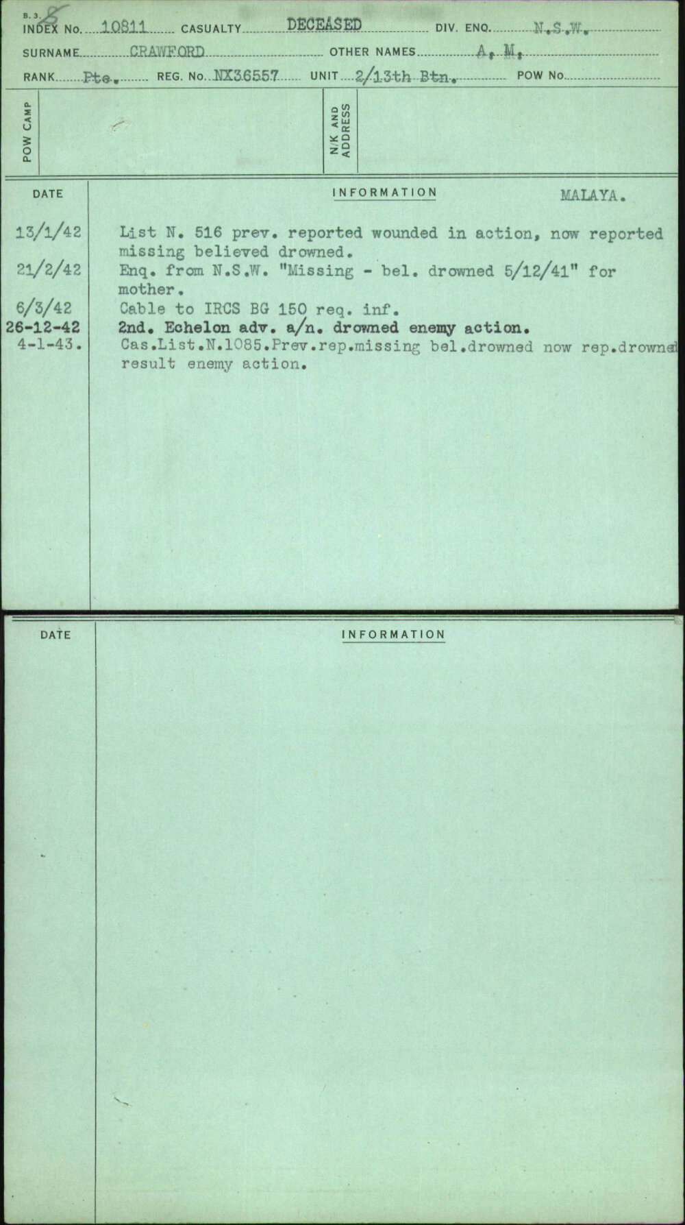 Crawford, A M, NX36557