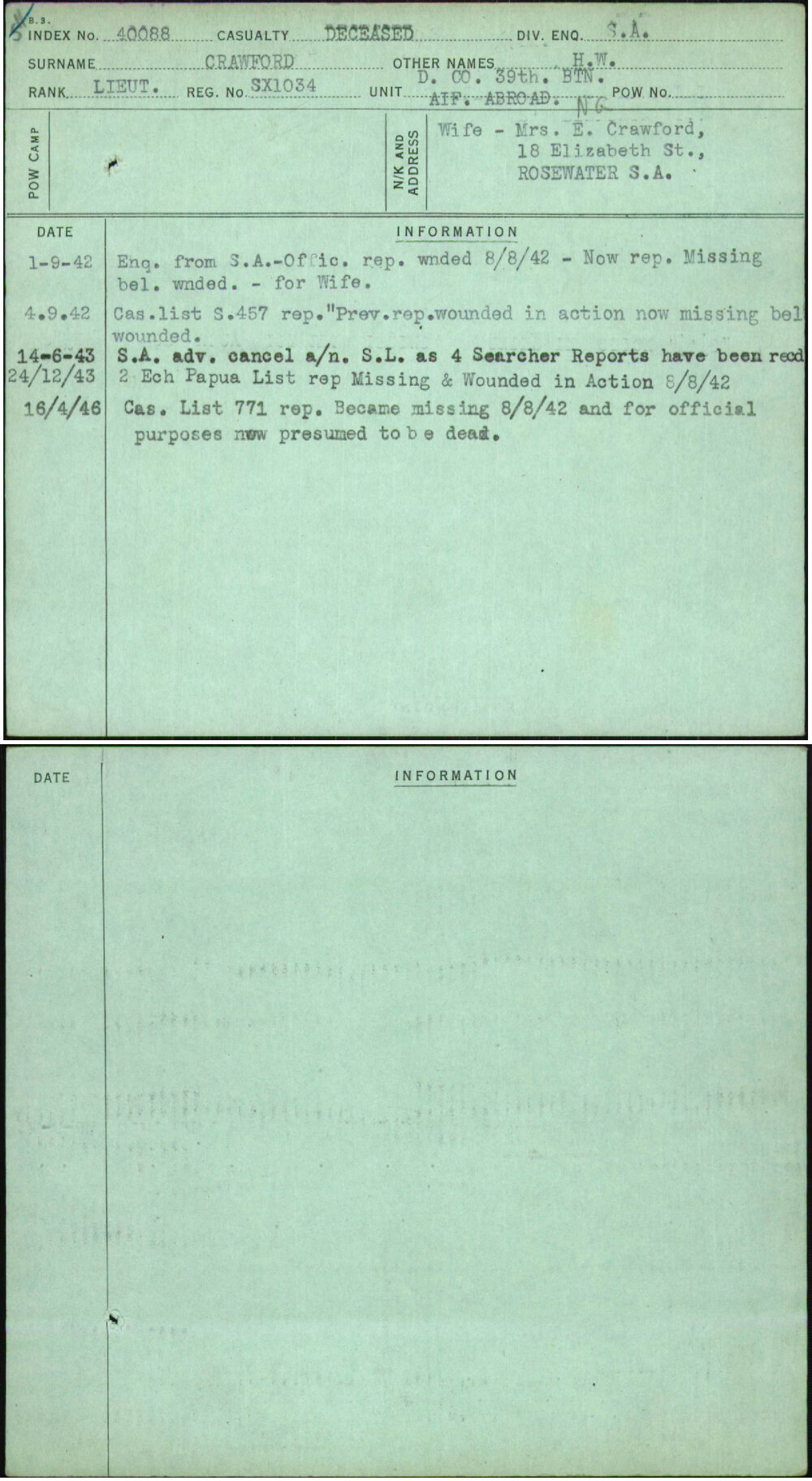 Crawford, H W, SX1034