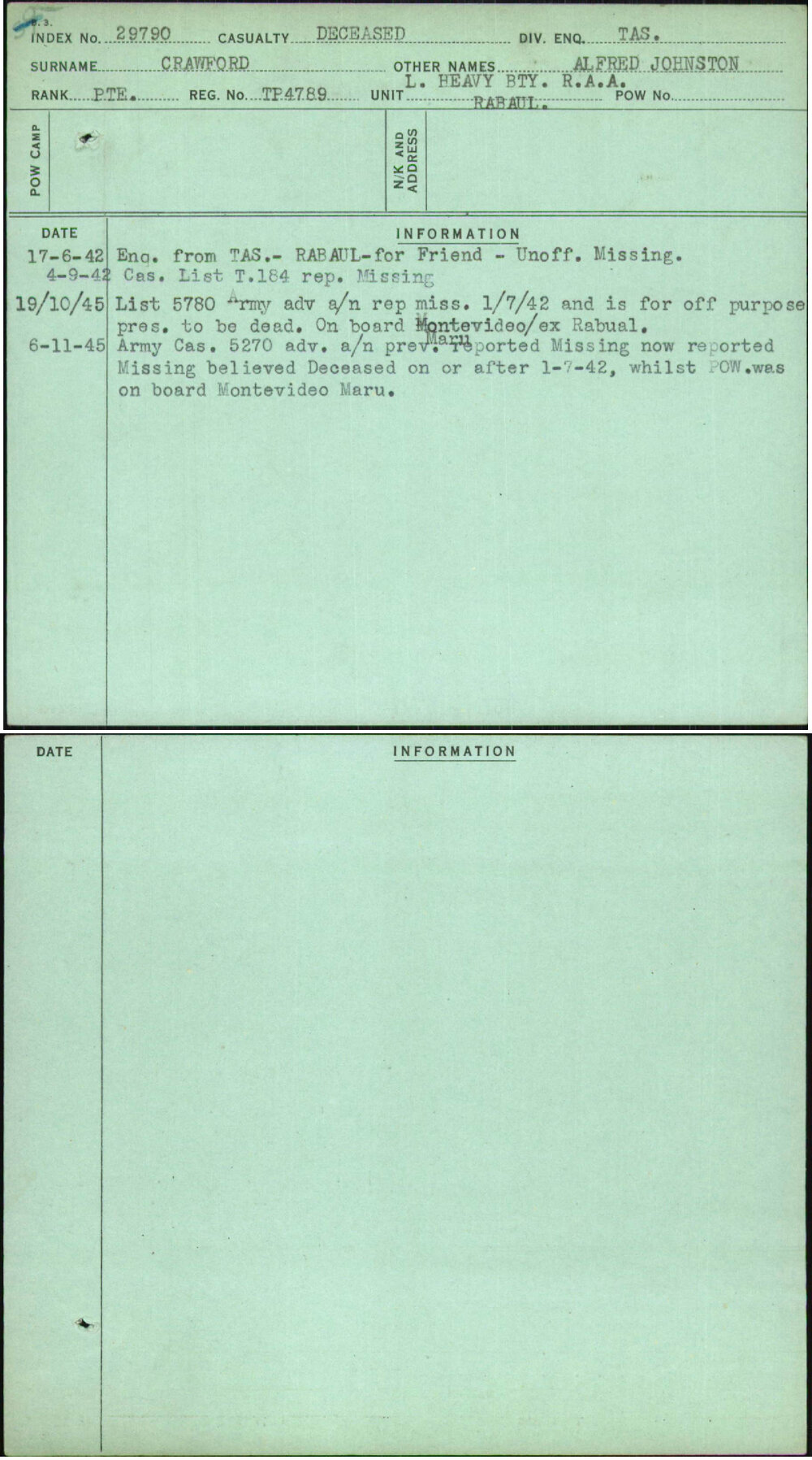 Crawford, Alfred Johnston, Tp4789