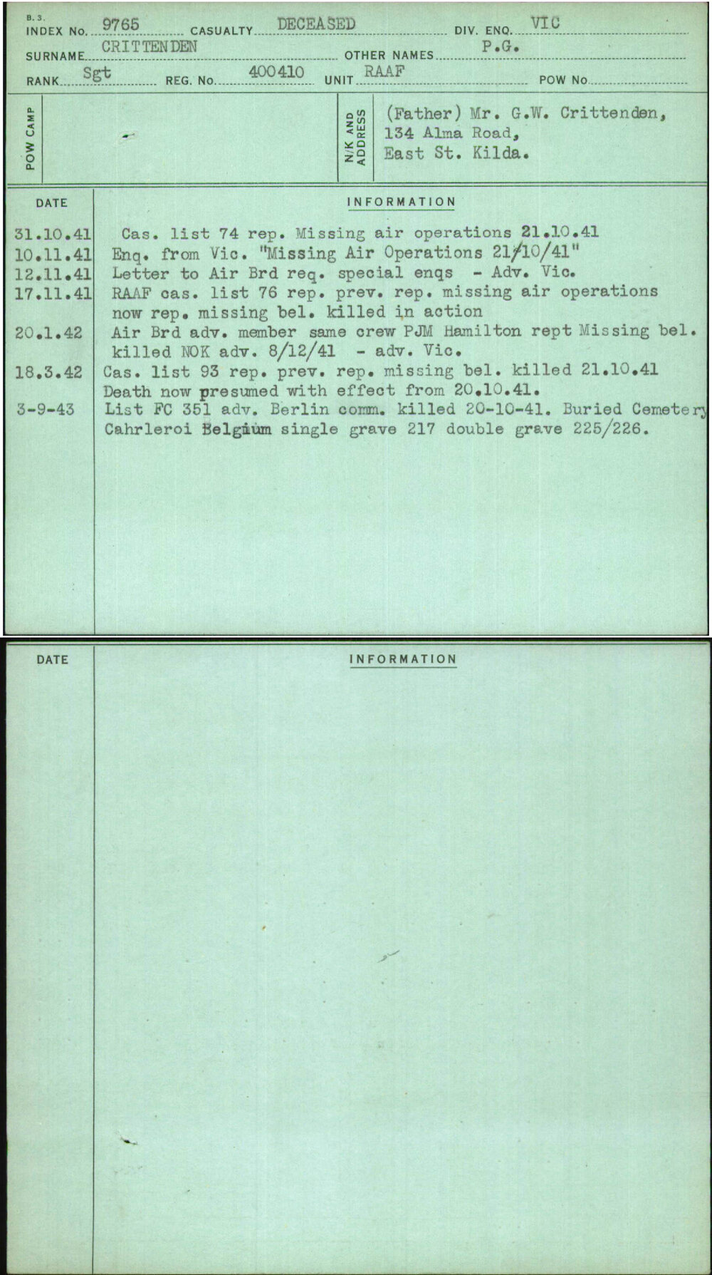 Crittenden, P G, 400410