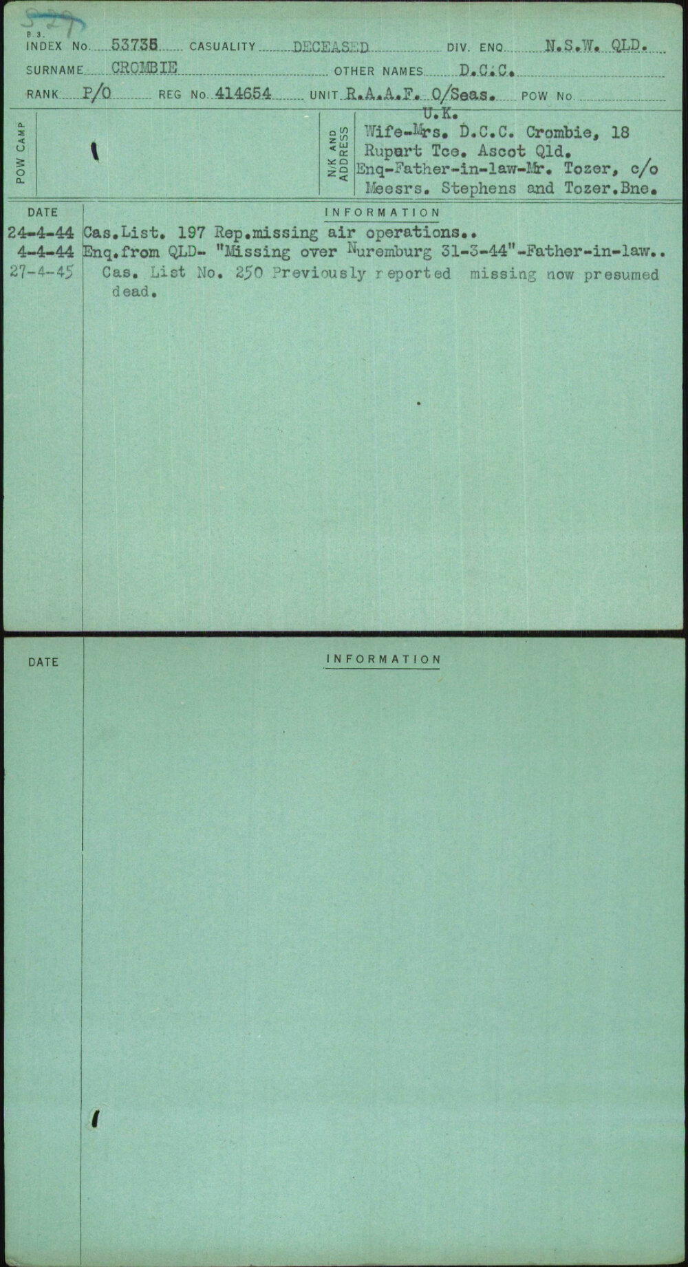 Crombie, D C C, 414654