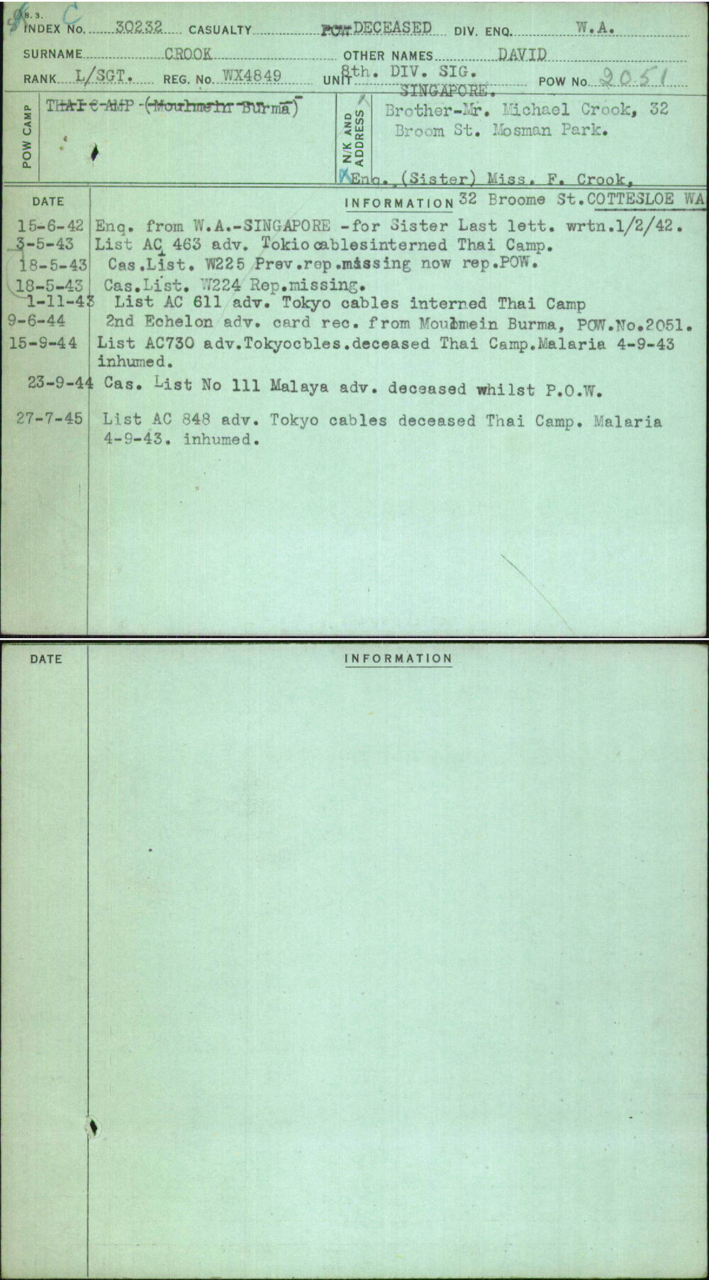 Crook, David, WX4849